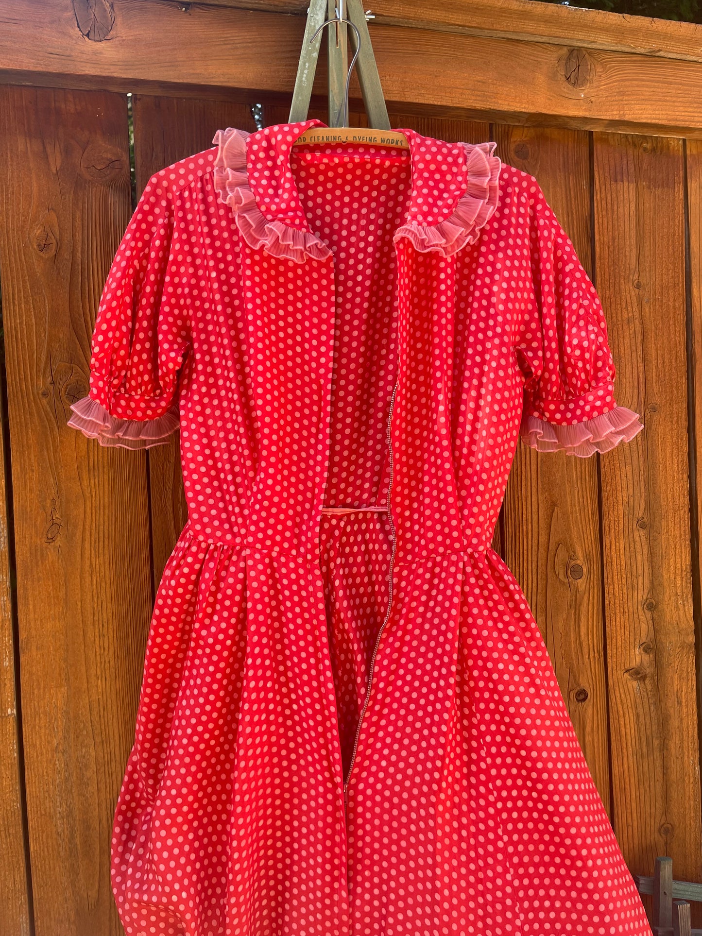 1940s Zip Front Polka Dot Palazzo Pant Silk Jumpsuit