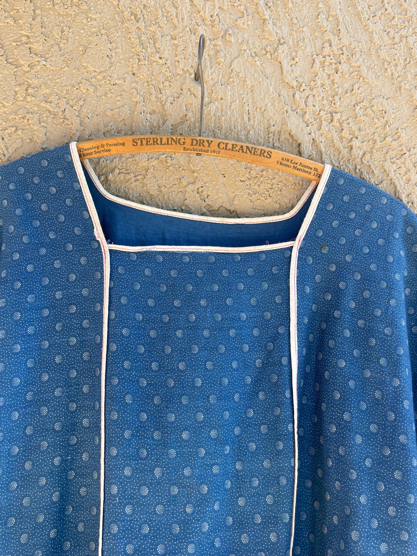 1920s Ditsy Indigo Calico Chore Dress