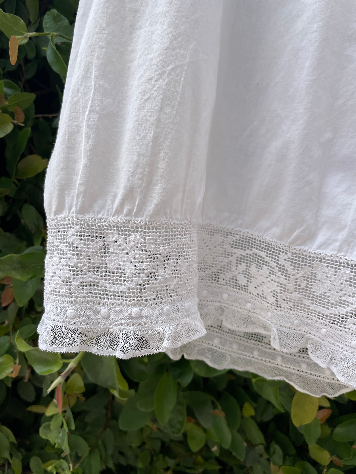 Antique Monogrammed Edwardian Fine Cotton Lace Button Back Bloomers