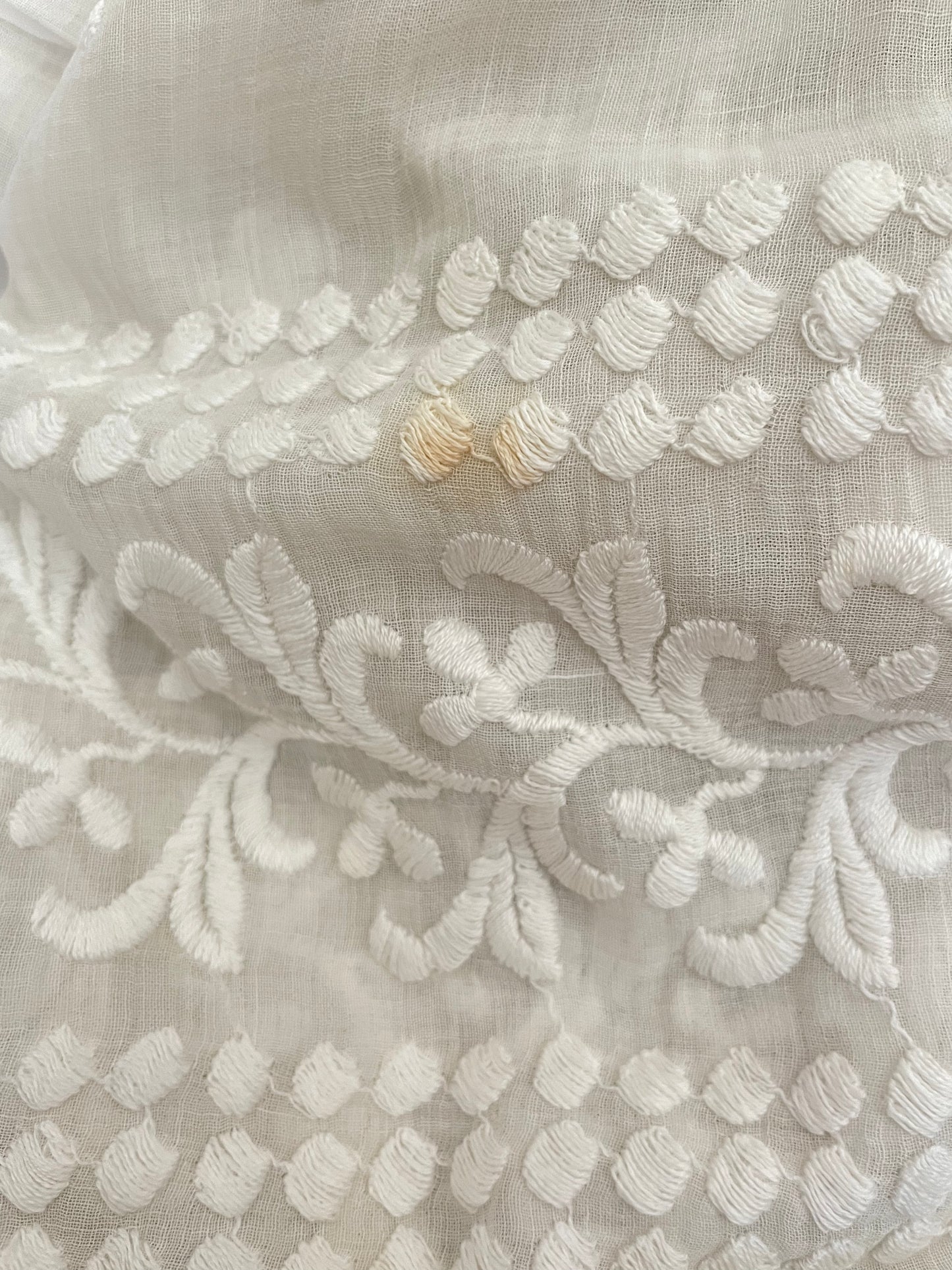 Antique 1910s Edwardian Whitework Cotton Lawn Sailor Collar Dress