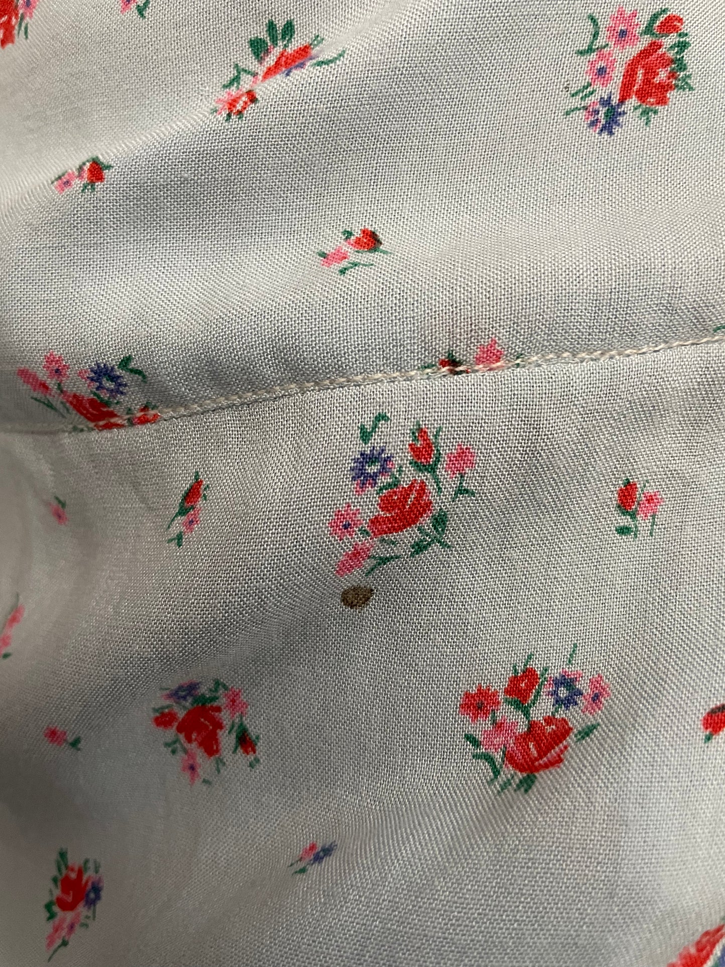 1940s Robbins Egg Blue Rayon Floral Long Sleeve Bias Cut Dress