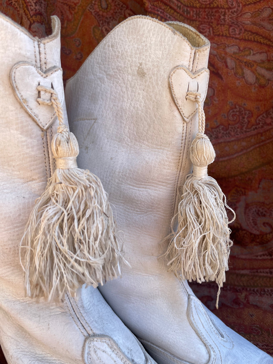 1950s Majorette Marching Boots With Tassels Of the Palms