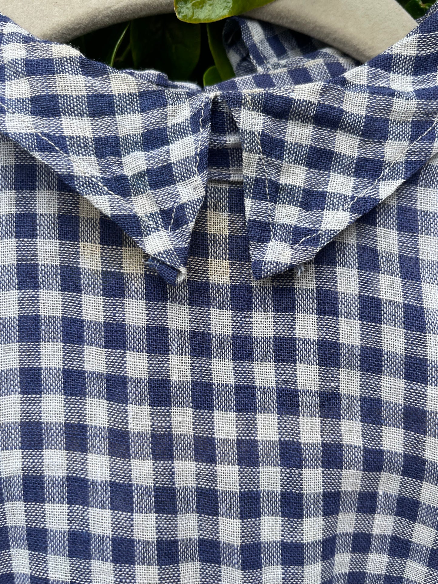 Antique Early Primitive Check Homespun Wrapper Dress Homemade