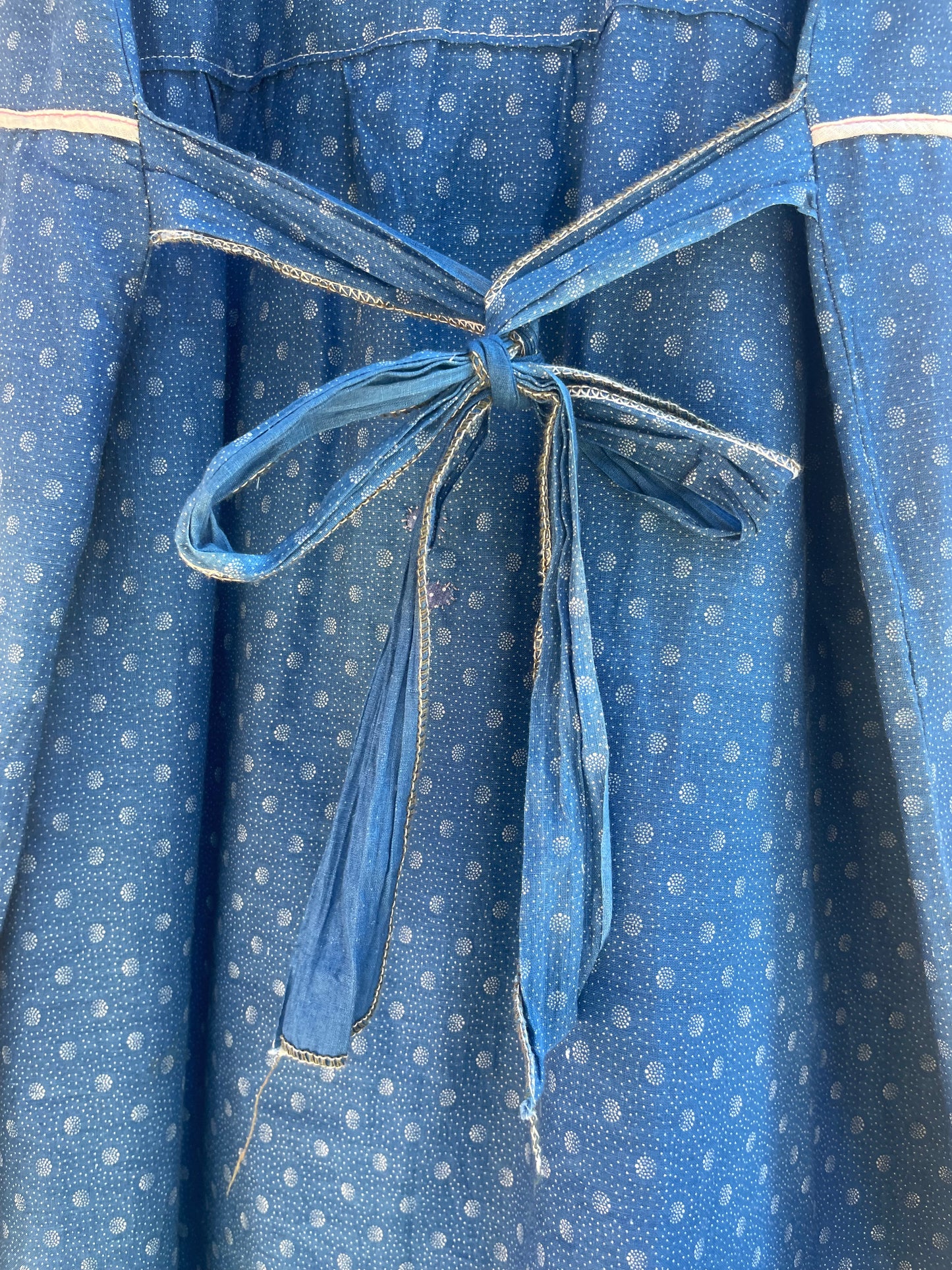 1920s Ditsy Indigo Calico Chore Dress