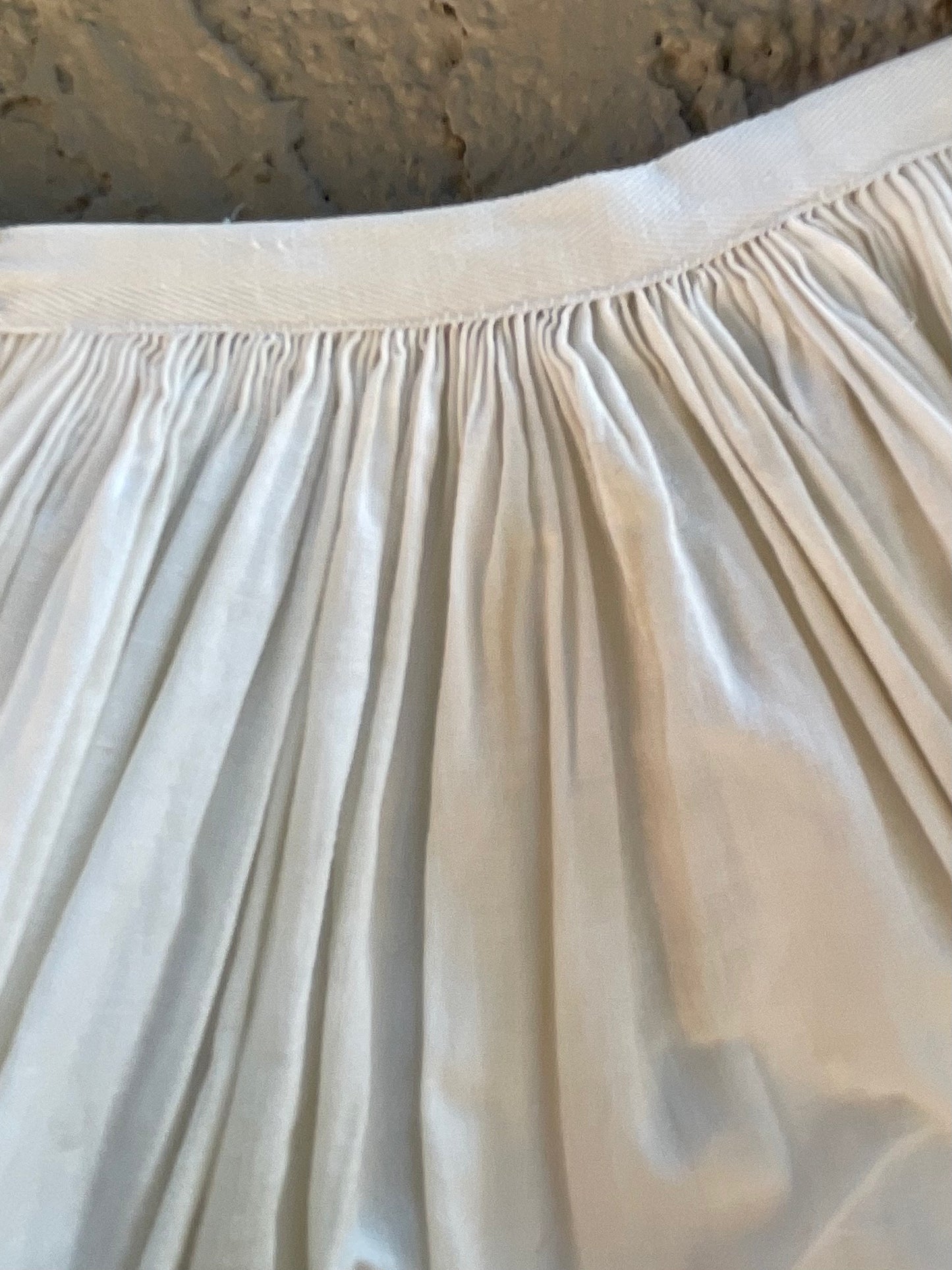 Antique Densely Embroidered Cotton Folk Skirt With Knit Border