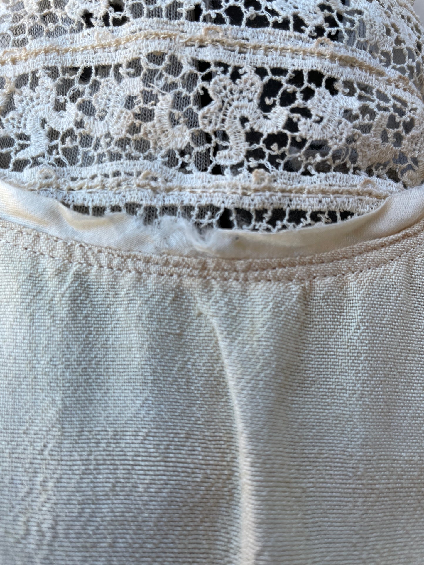 Edwardian Raw Silk/Linen Lace Wedding Bodice