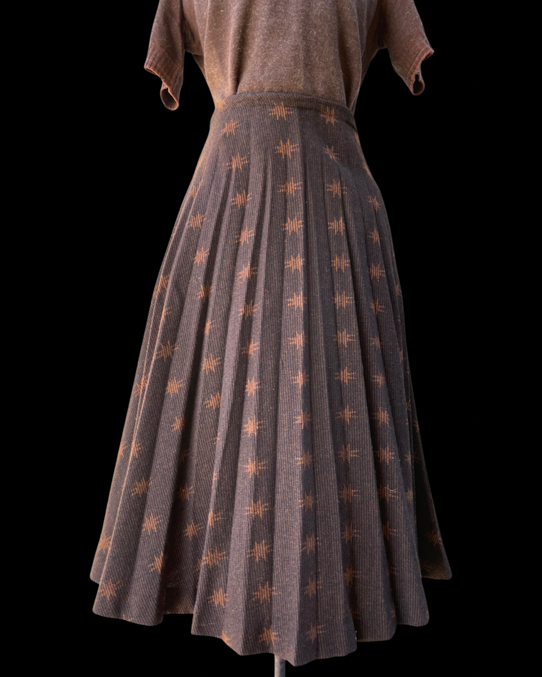 1940s Knit Wool Starburst Skirt