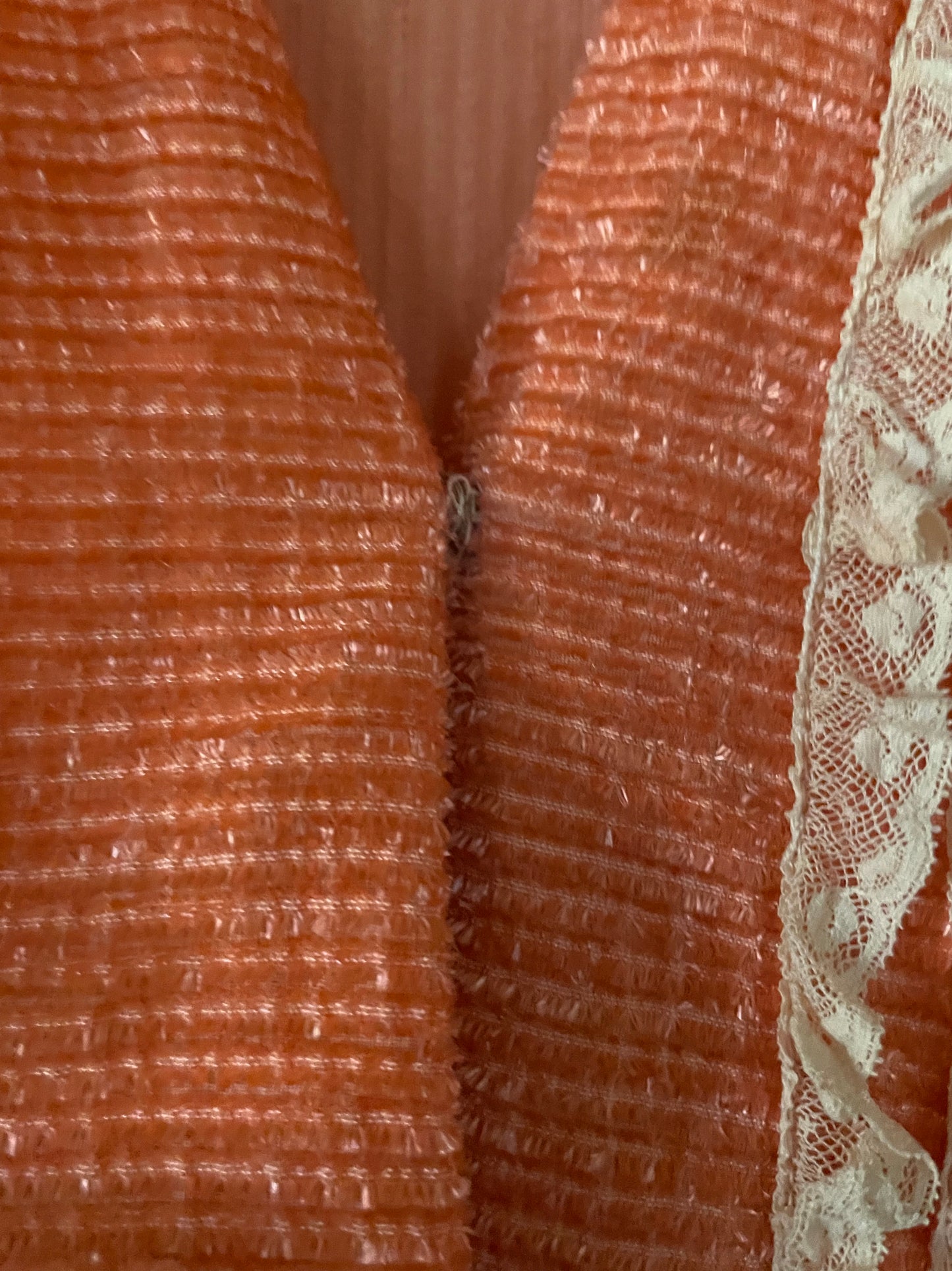Antique 1920s Coral Chenille Robe