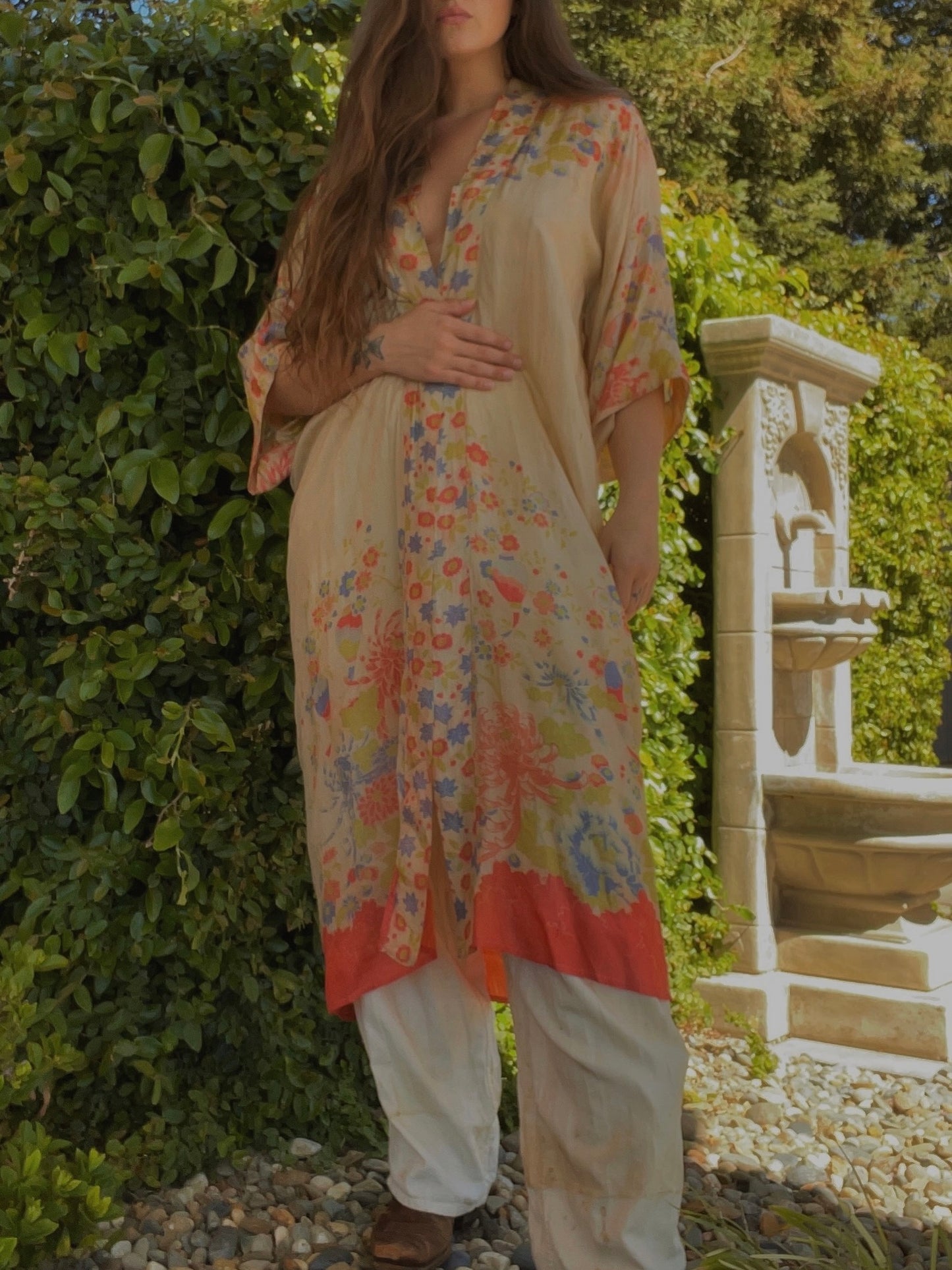 1920s Pongee Silk Robe