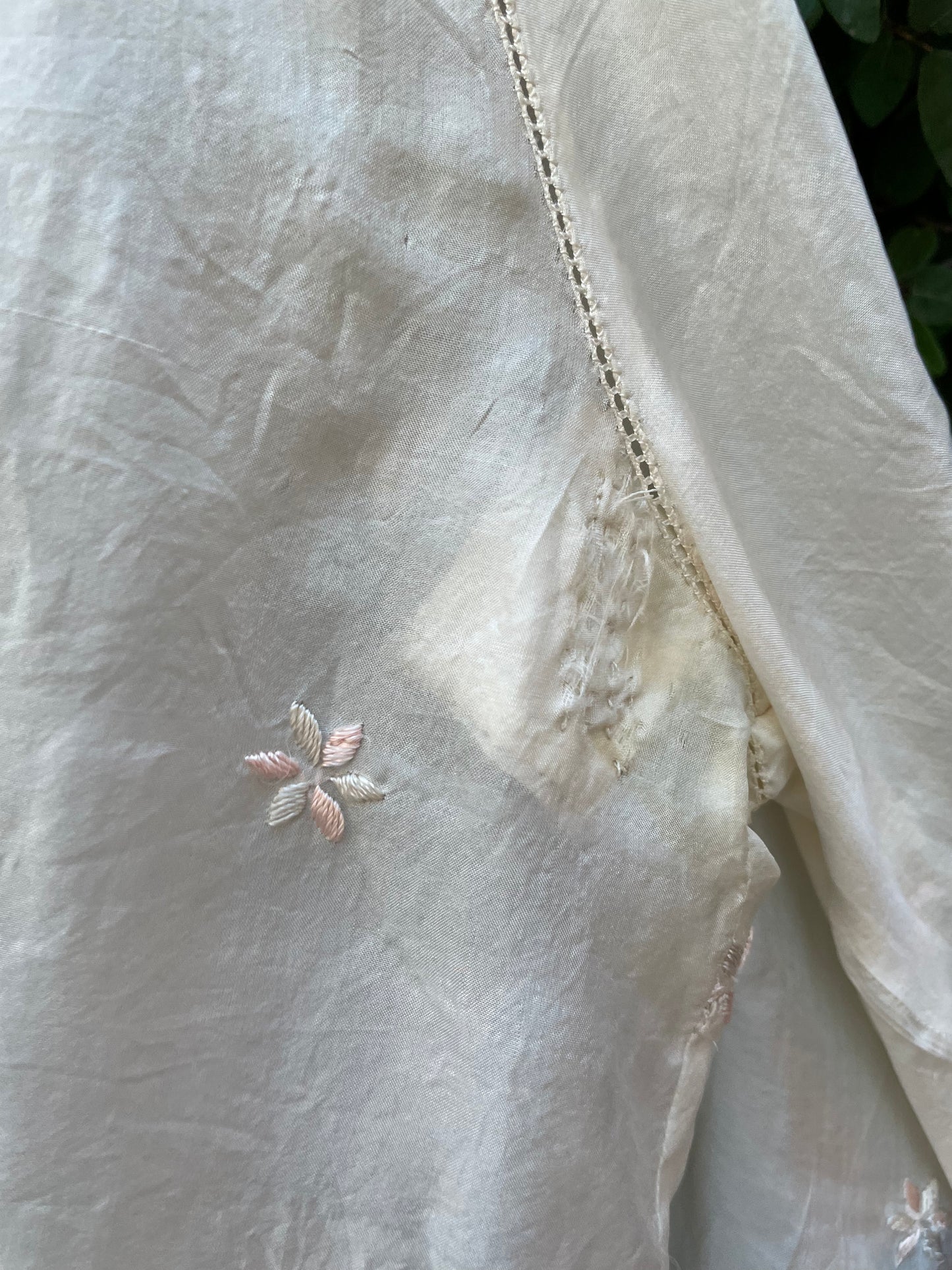 1920s Micro Embroidered Silk Blouse