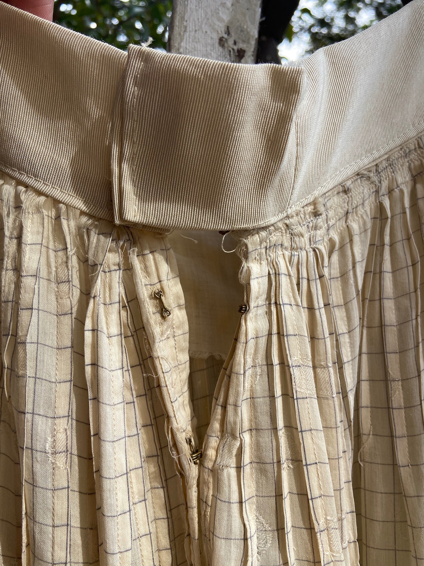Antique Turn Of The Century Windowpane Skirt