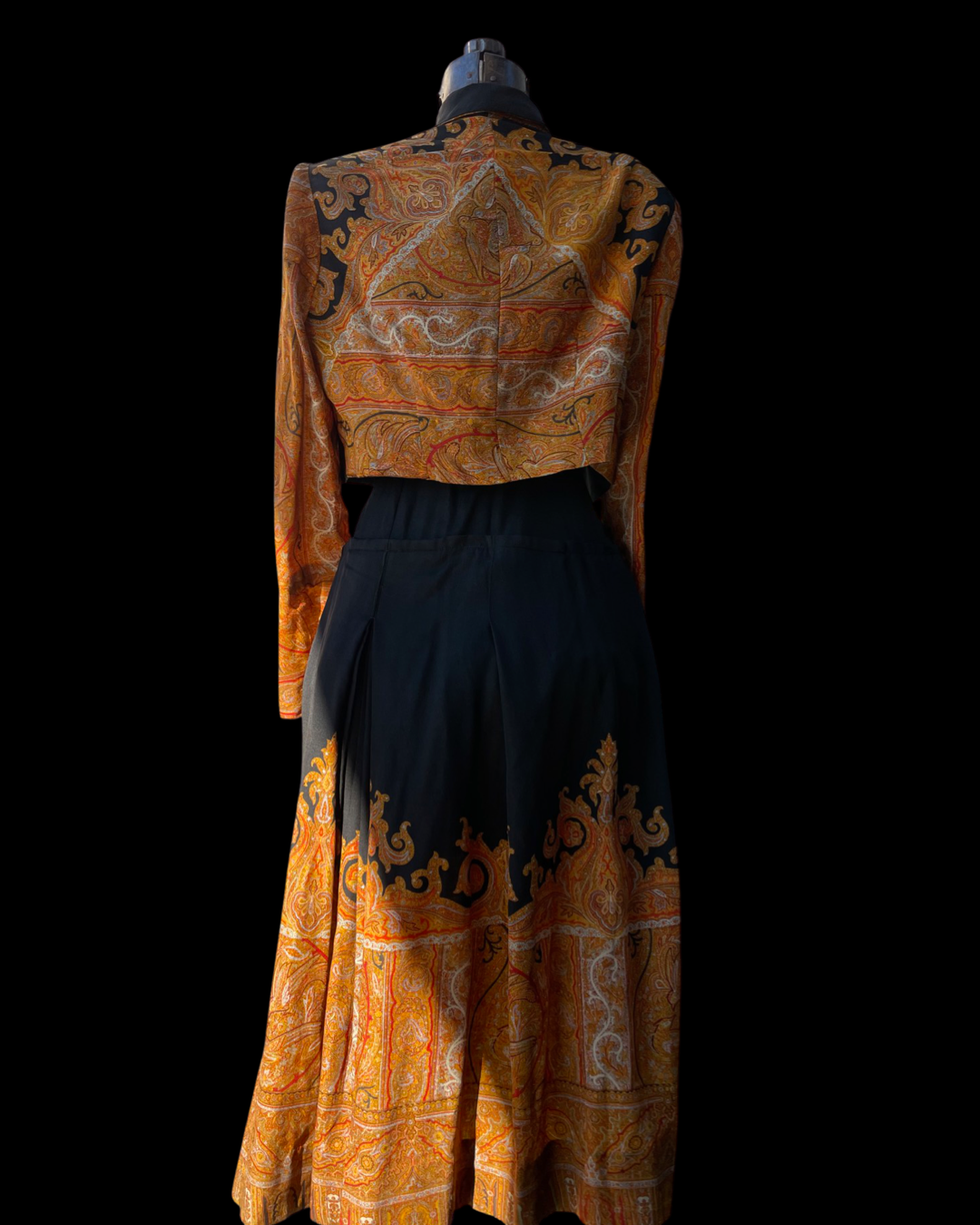Rare Victorian Paisley Shawl Two Piece Set Circa 1930s/1940s