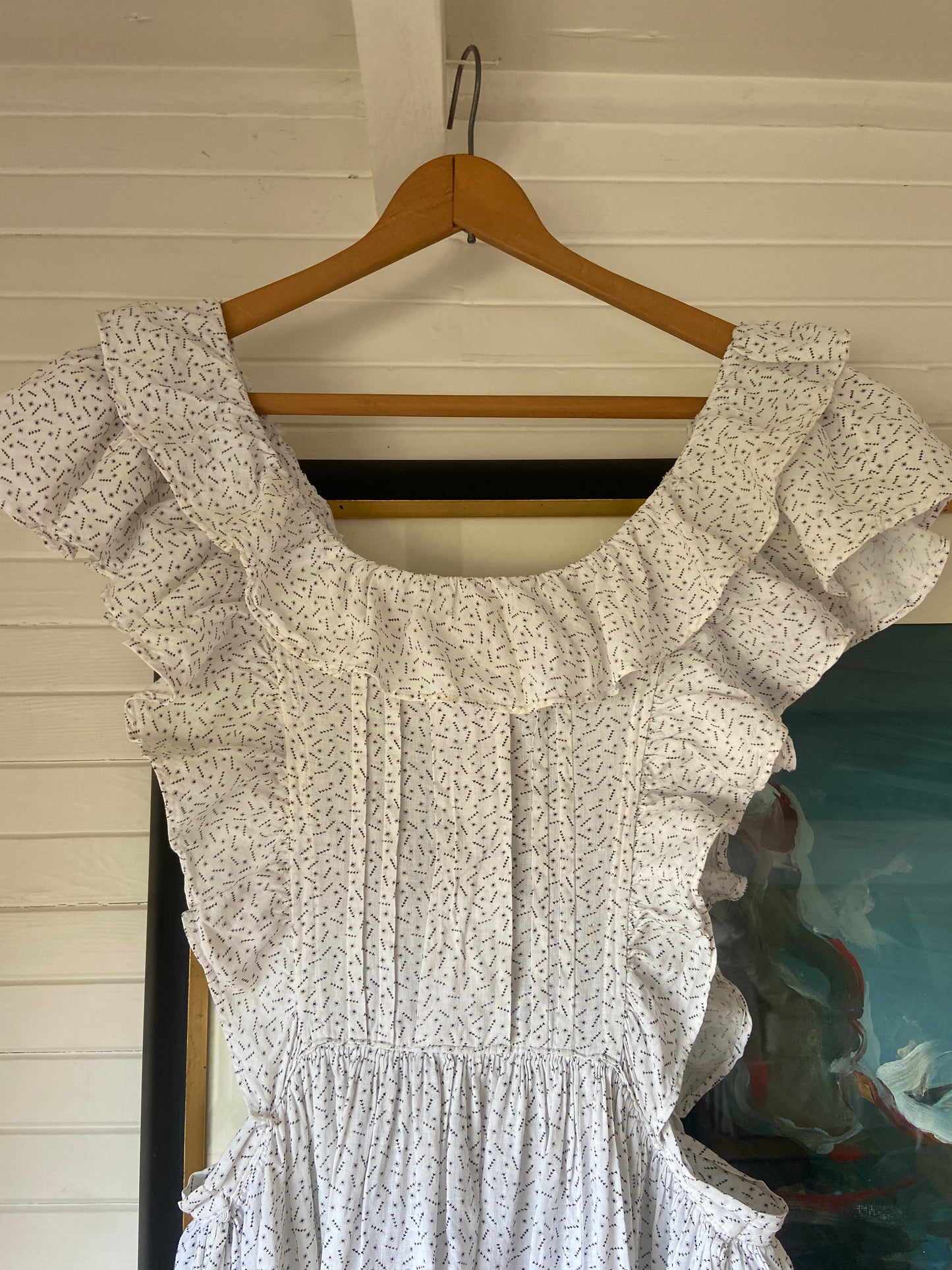 Victorian Calico Pinafore Prairie Dress