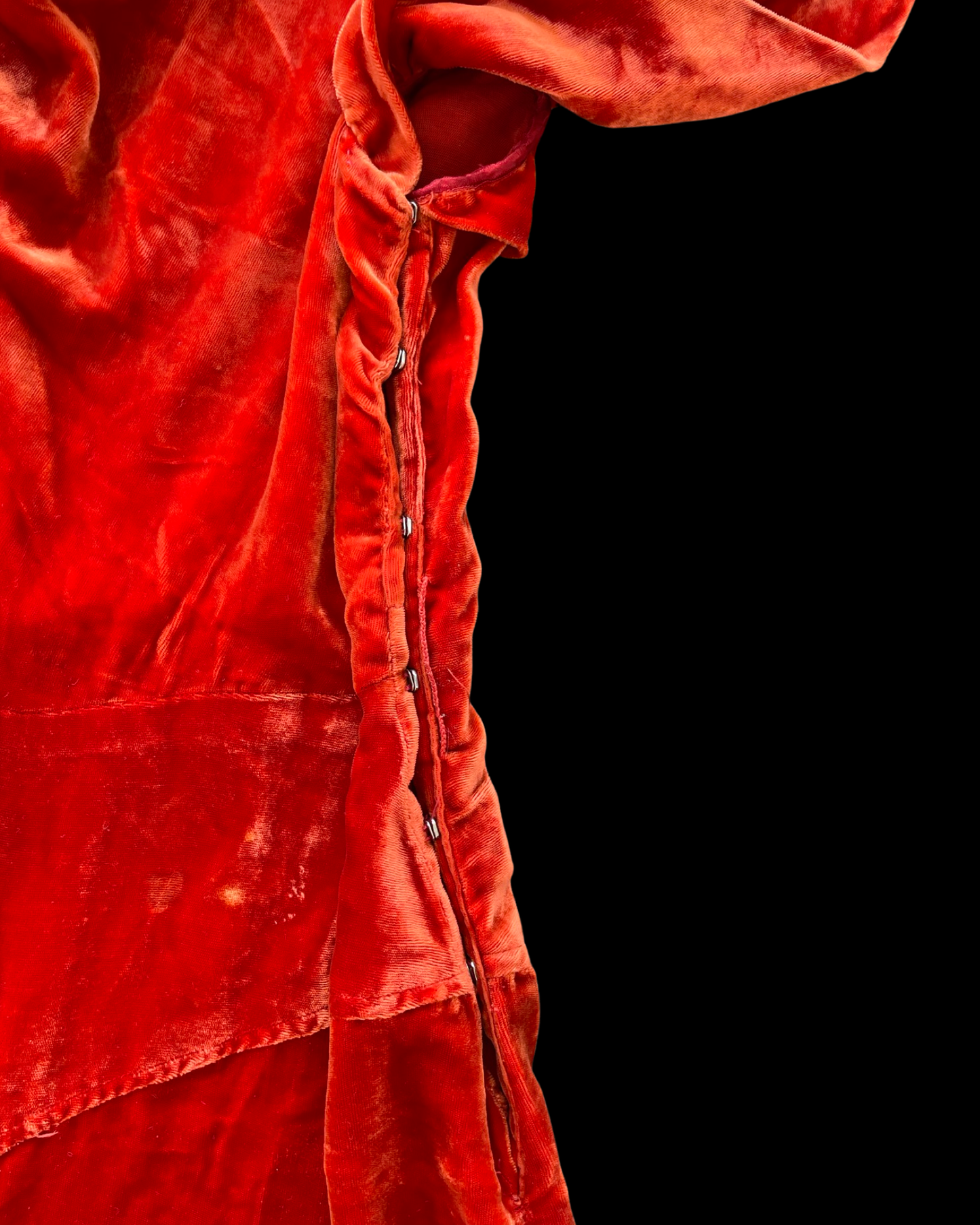1930s Silk Velvet Color Block Wide Leg Jumpsuit