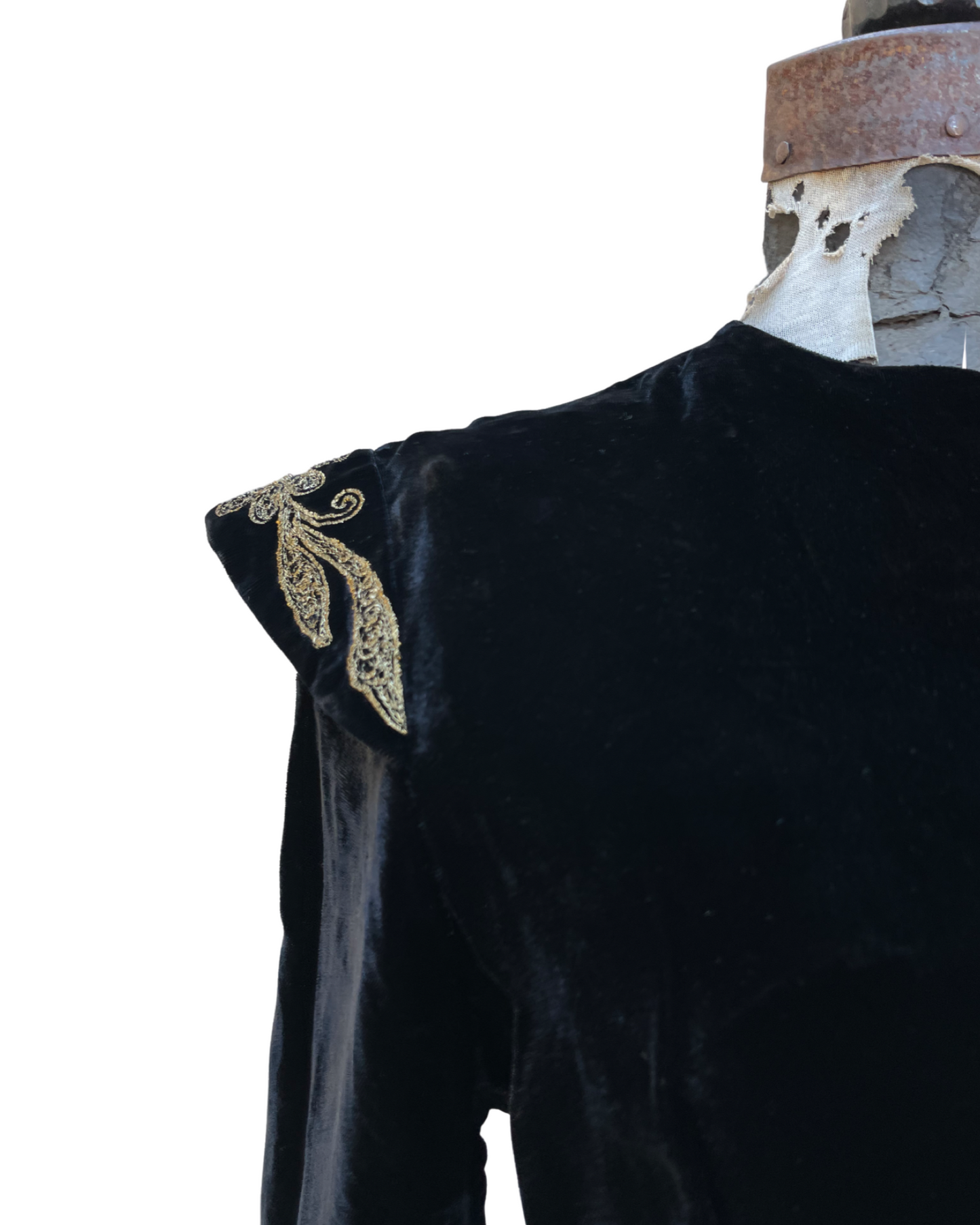 1940s Zip Front Velvet Dress