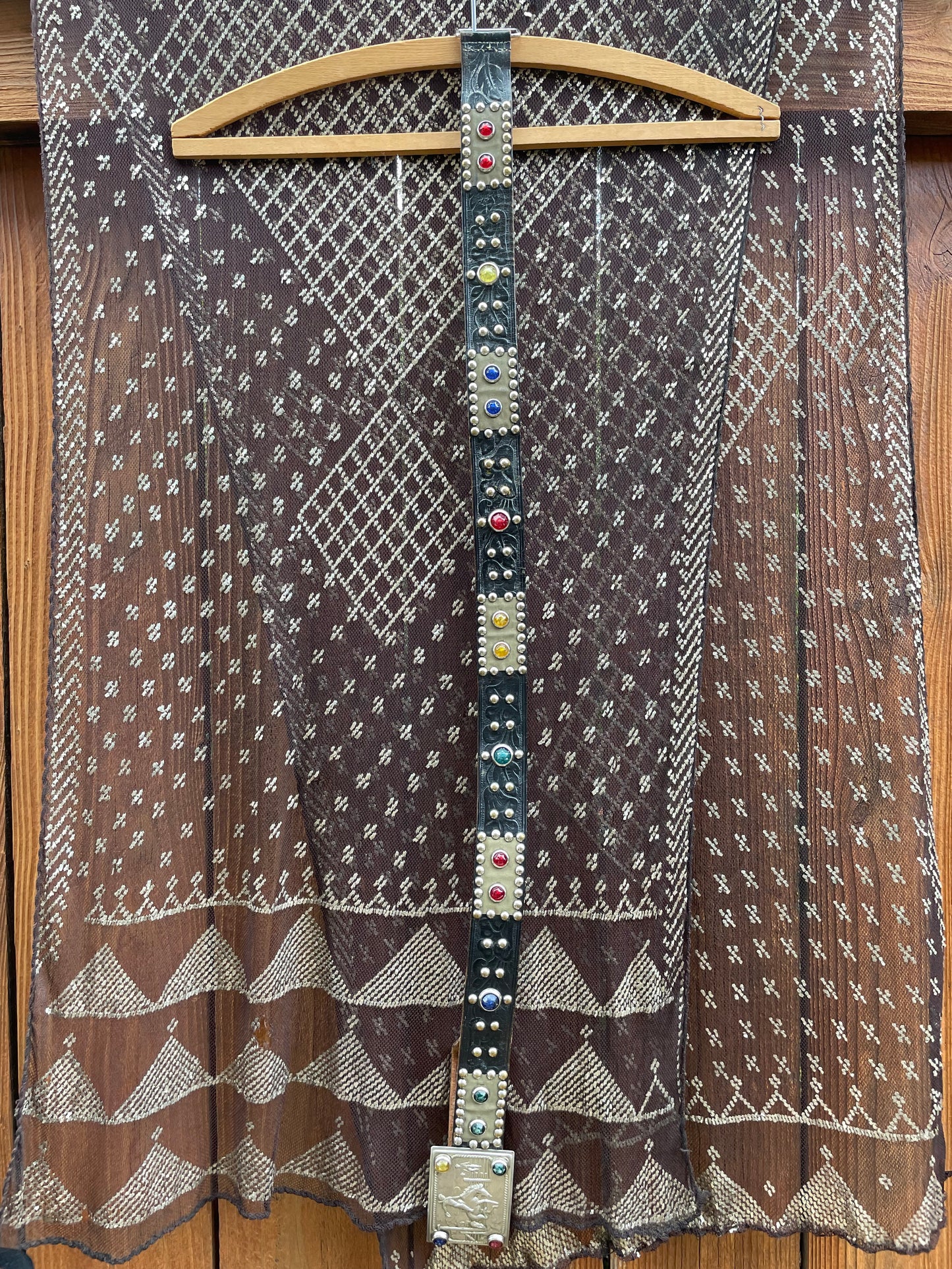 1940s/50s Studded Western Belt With Jewel Cowboy Buckle