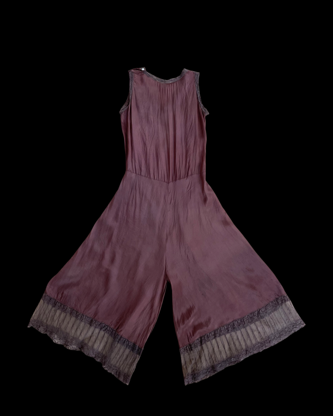 1930s Pure Silk & Lace Lounge Jumpsuit