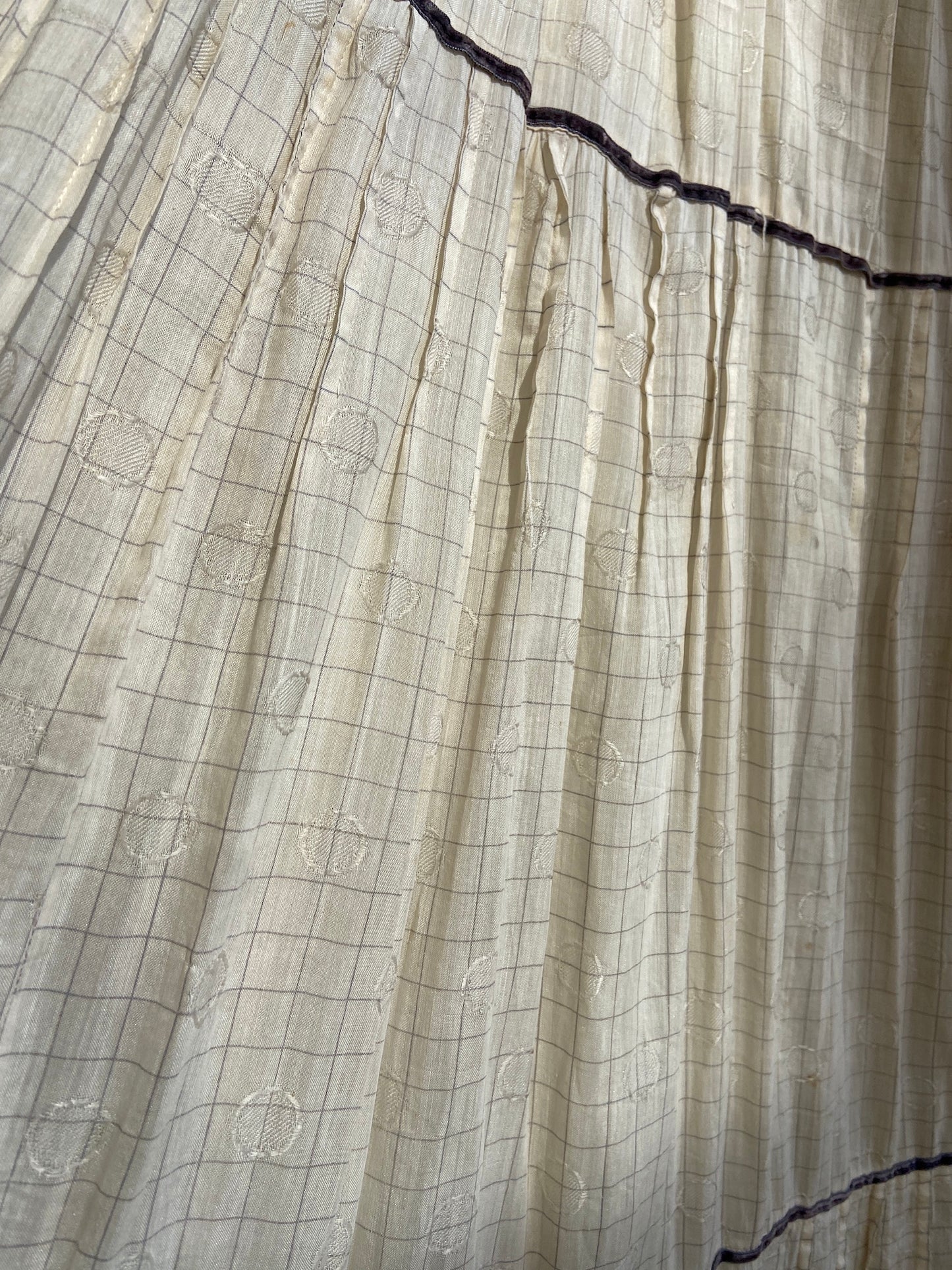 Antique Turn Of The Century Windowpane Skirt