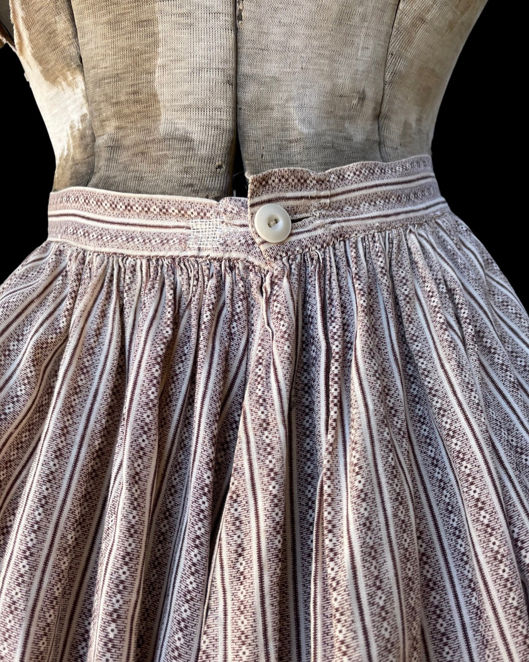 Antique Brown Calico Skirt