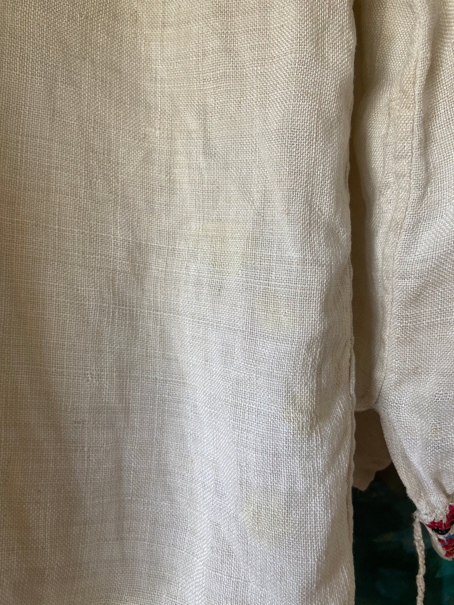 1930s Cross Stitch Linen Peasant Blouse