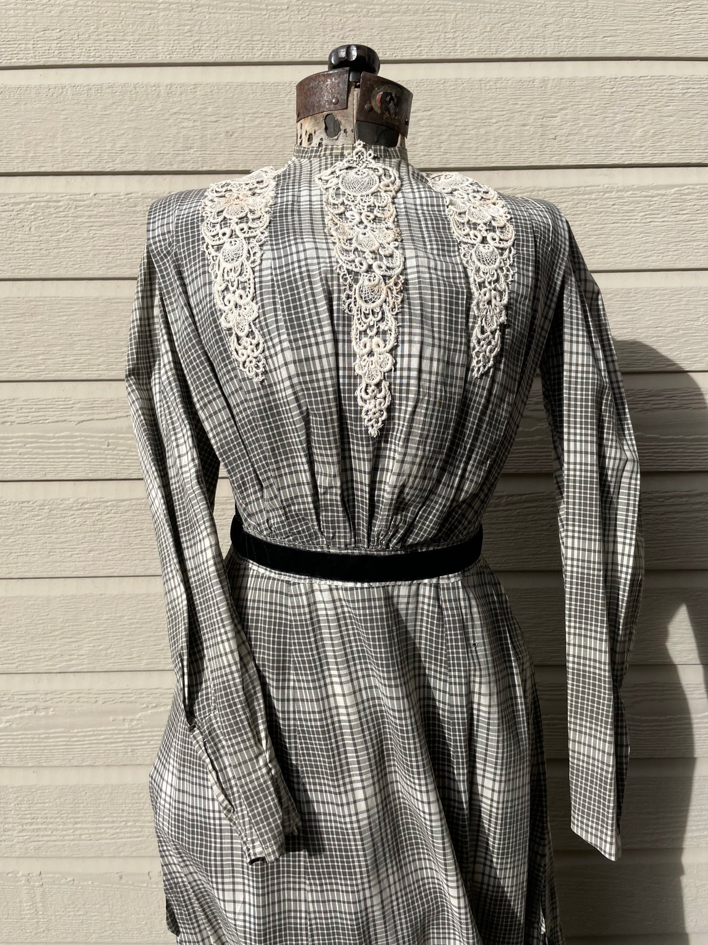 Early 1900s Windowpane Day Dress