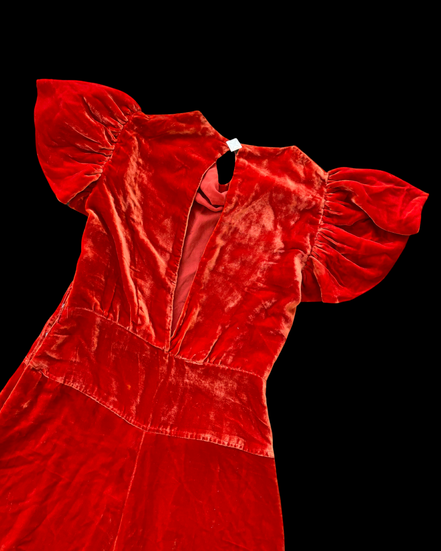 1930s Silk Velvet Color Block Wide Leg Jumpsuit
