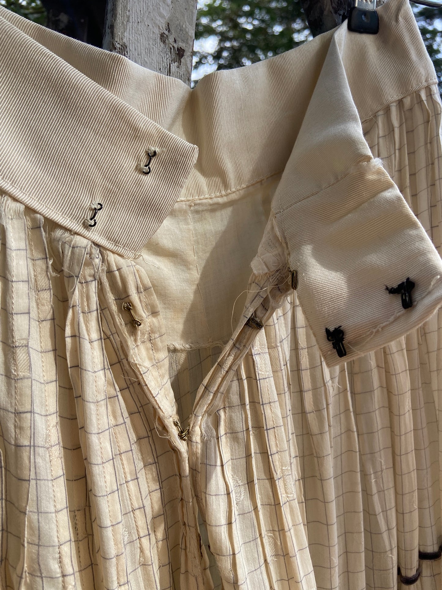 Antique Turn Of The Century Windowpane Skirt