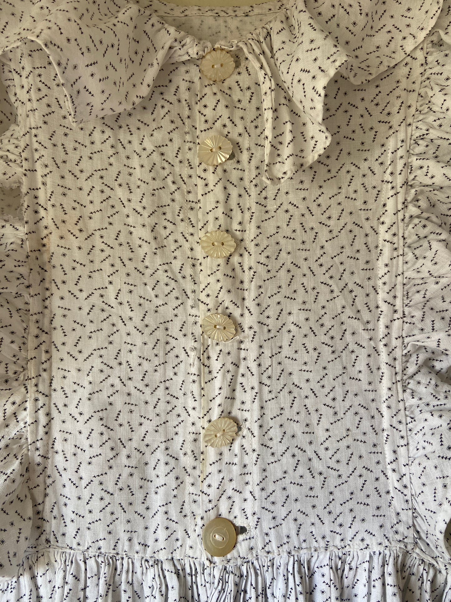 Victorian Calico Pinafore Prairie Dress