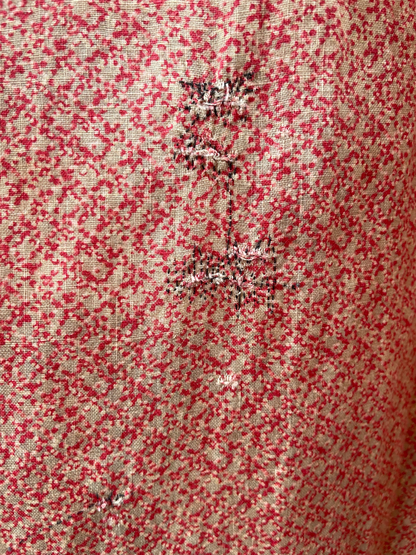 1870s Roller Print Cotton Prairie Dress
