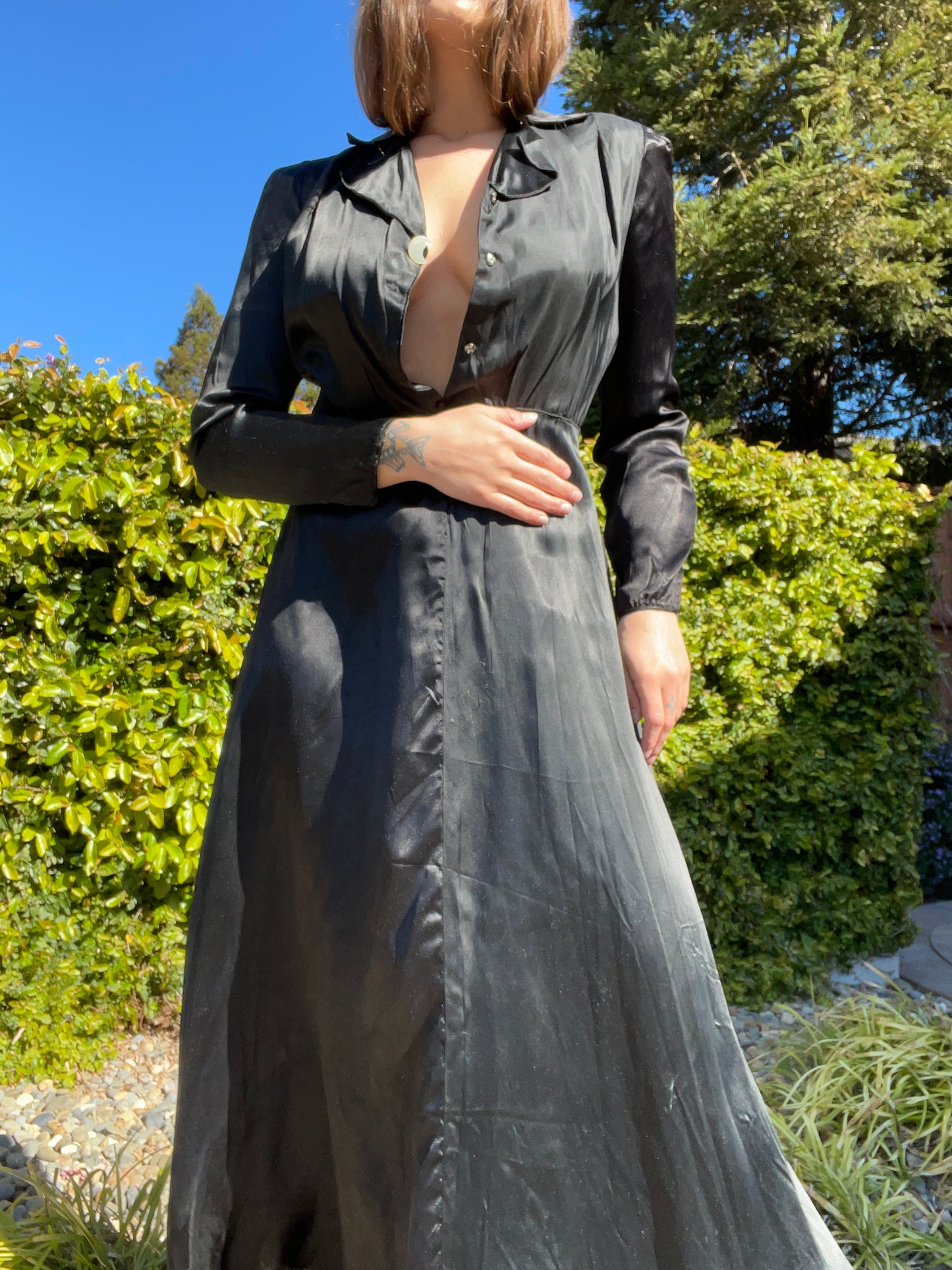 1940s Liquid Satin Hostess Gown