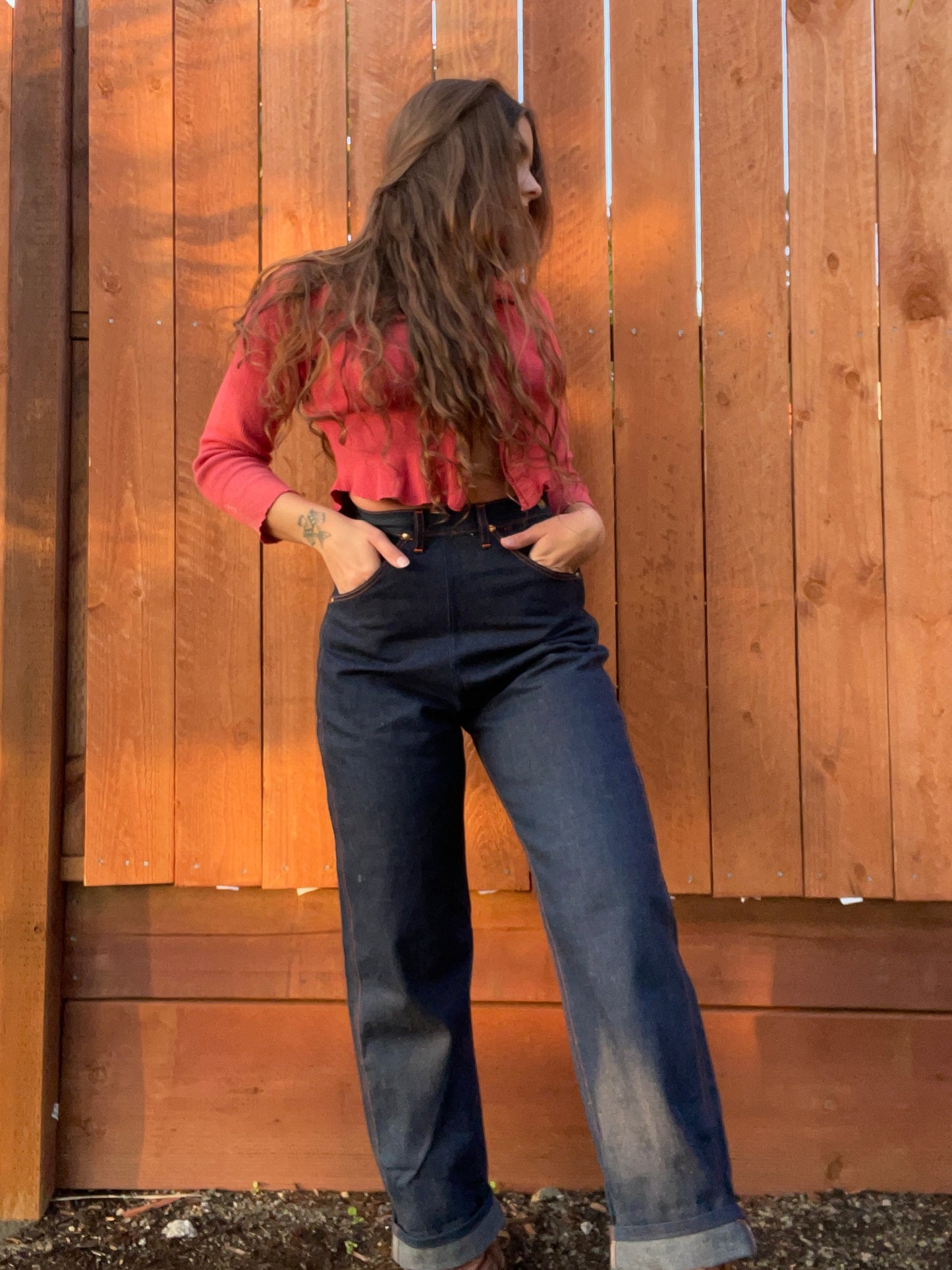 1950s Deadstock Blue Bell Side Zip Jeans