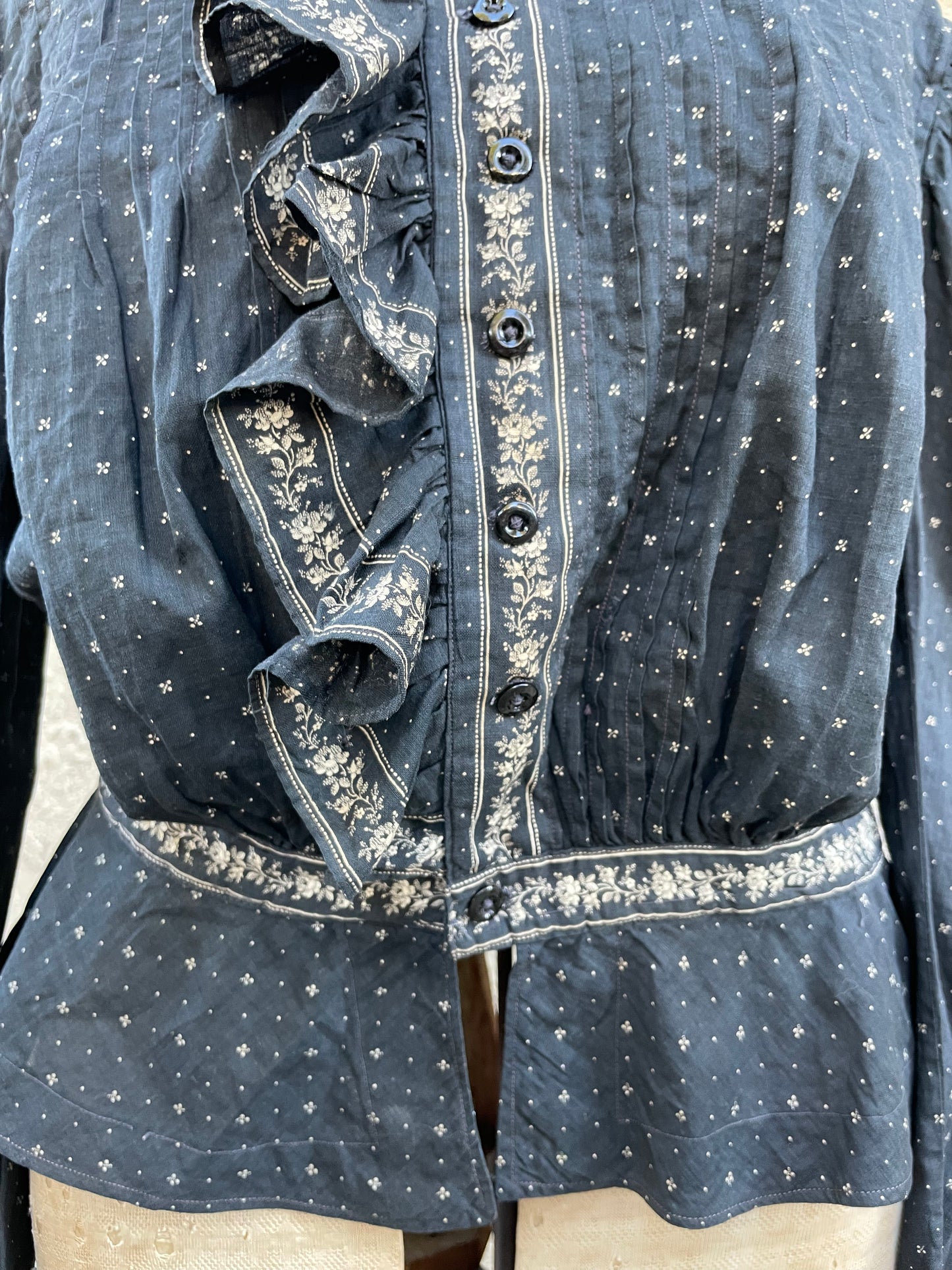 Turn Of The Century Calico Ruffle Prairie Blouse