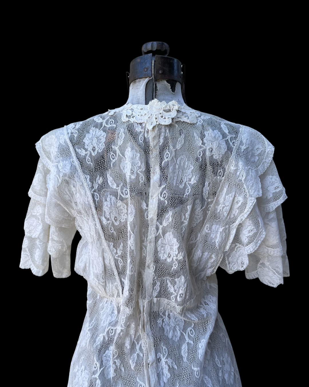 Edwardian Tiered Lace Appliqué Gown