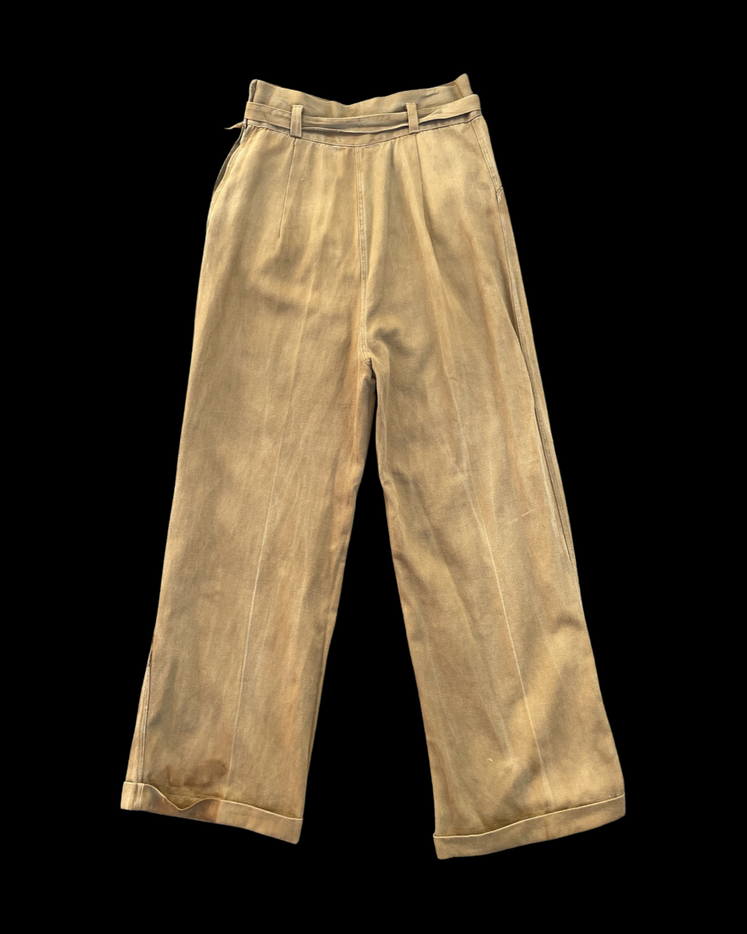 1940s Sanforized Cotton Side Button Sportswear Pants