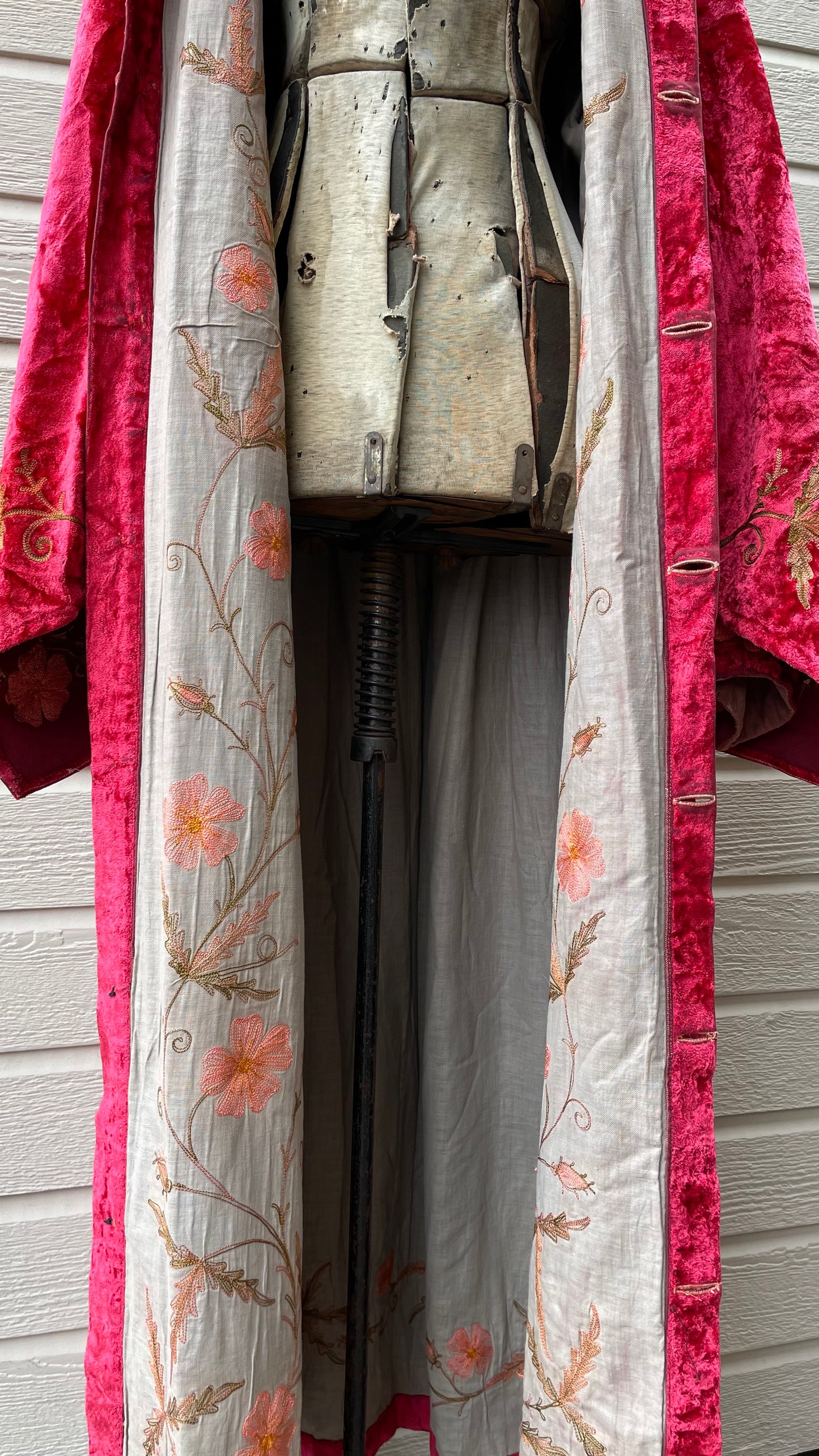 Antique Odd Fellows Grand Master Floral Velvet Robe