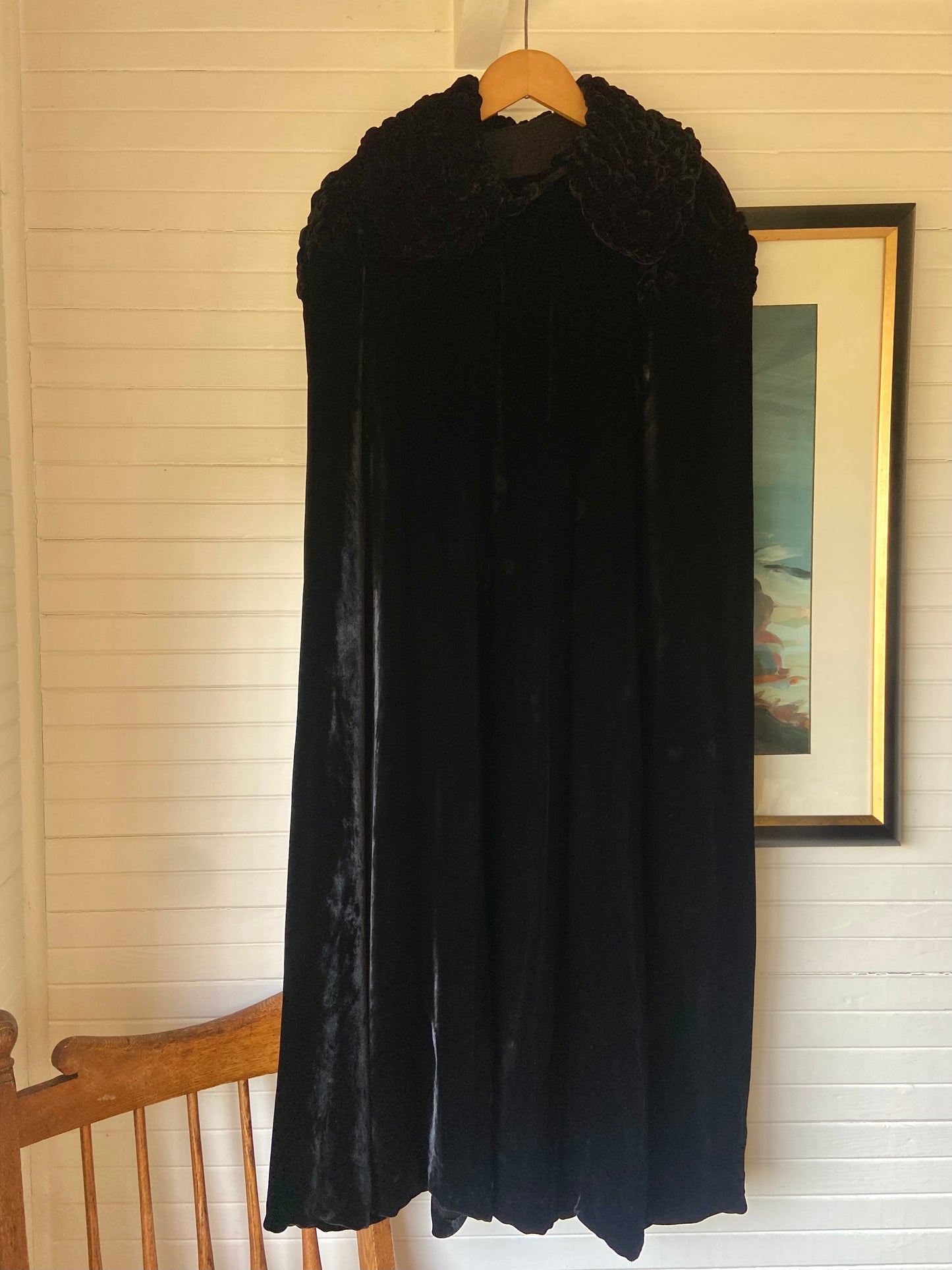 1920s Silk Velvet Opera Cape