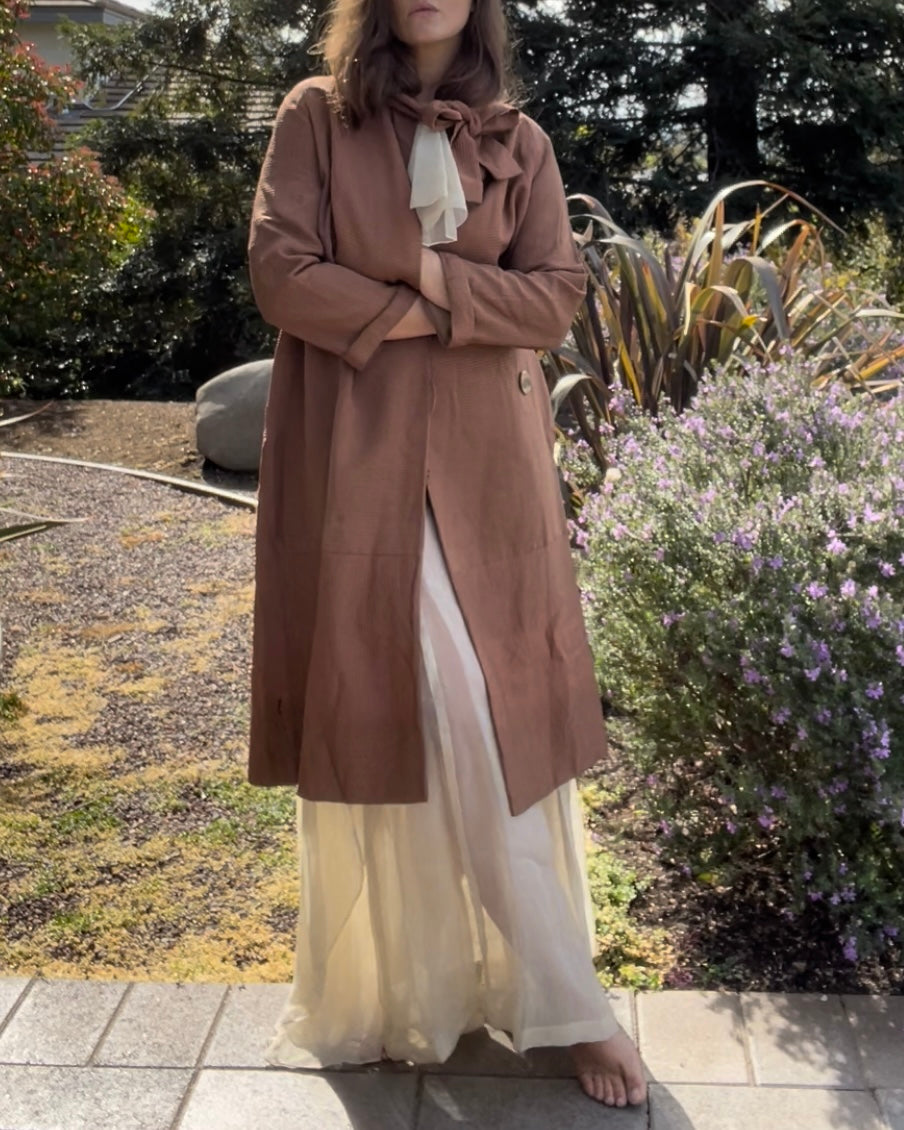 1920s Textured Silk Rayon Coat