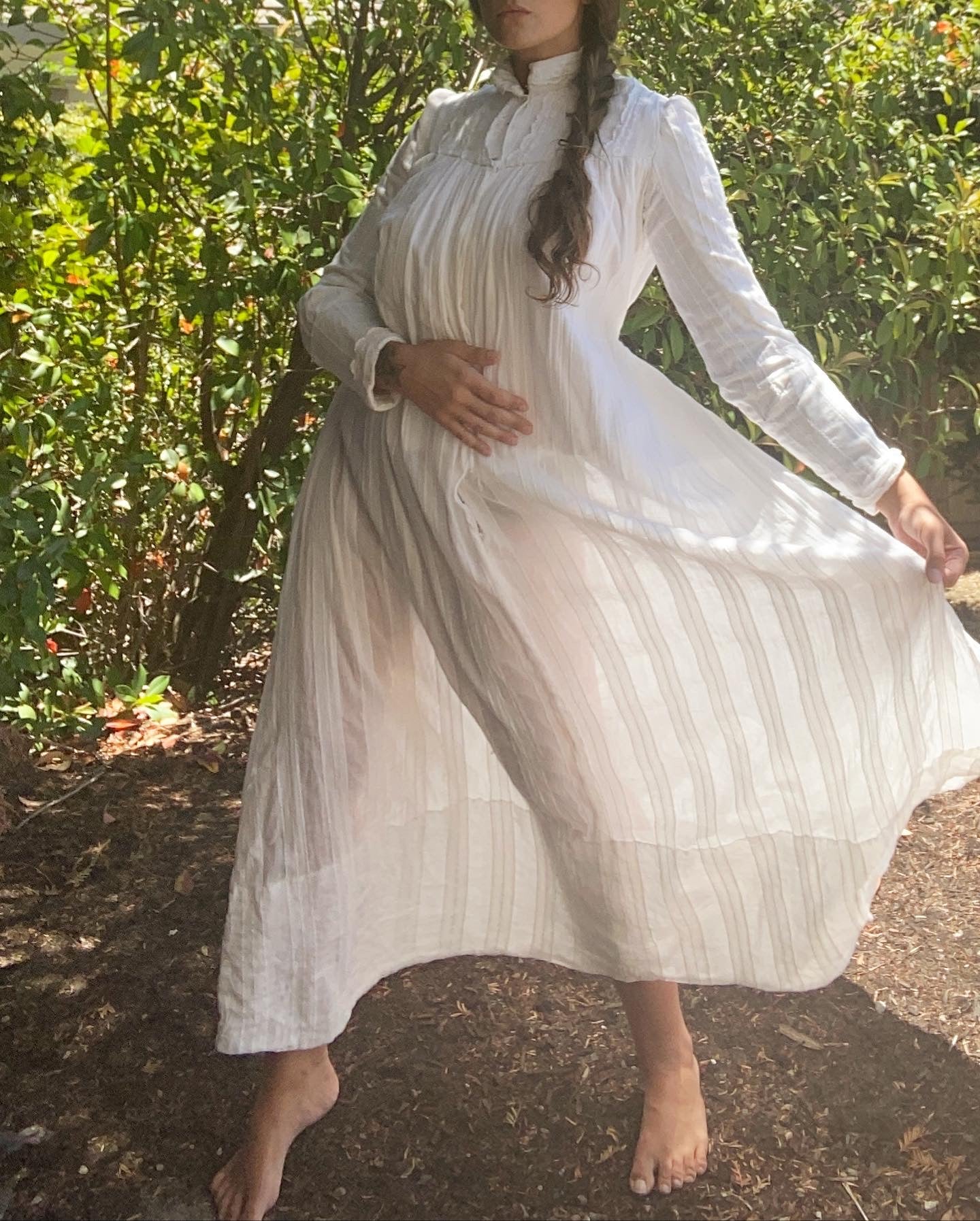 Reserved - Antique Victorian Cotton Wrapper Dress