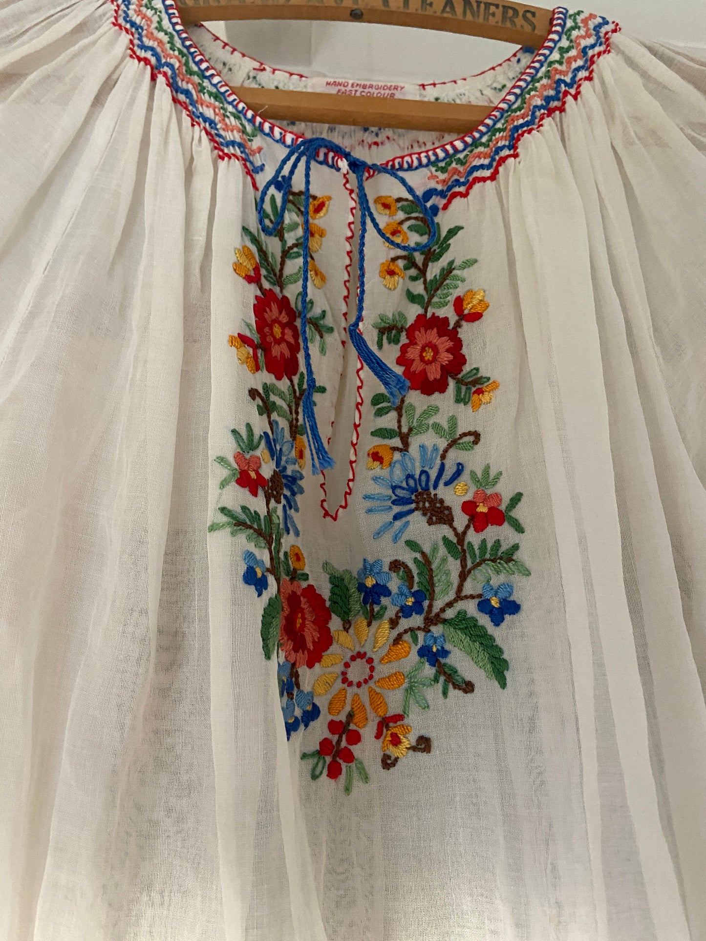 1930s Hungarian Hand Embroidered Peasant Blouse