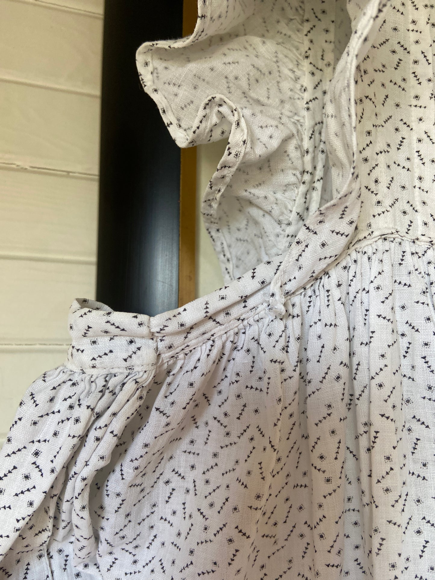 Victorian Calico Pinafore Prairie Dress
