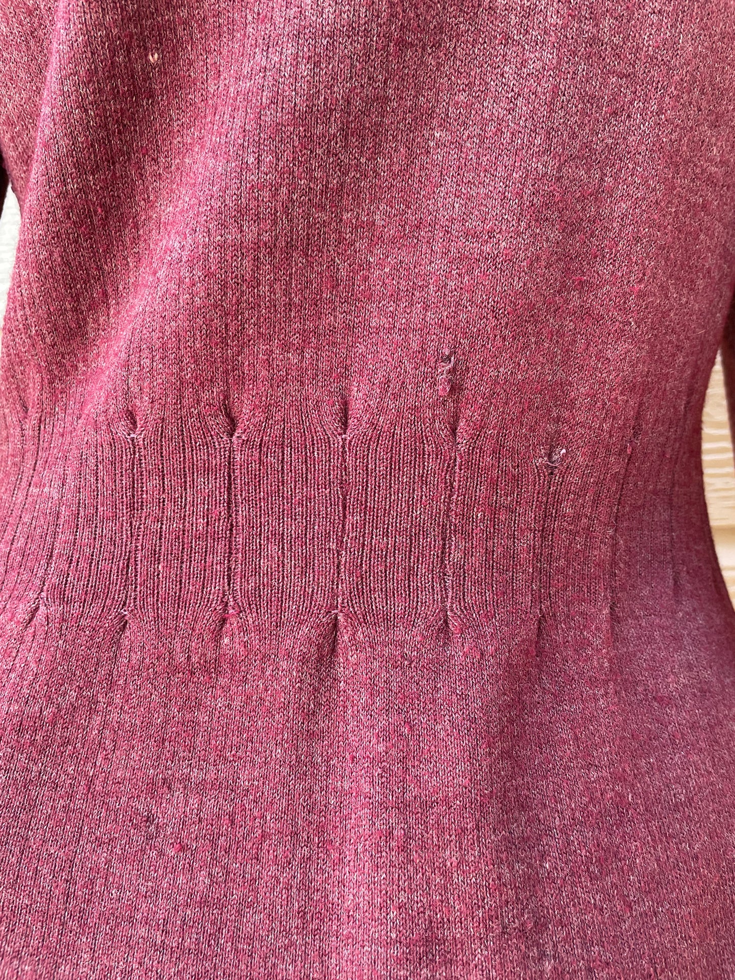 RESERVED- 1920s/1930s Maroon Knit Button Front Cardigan
