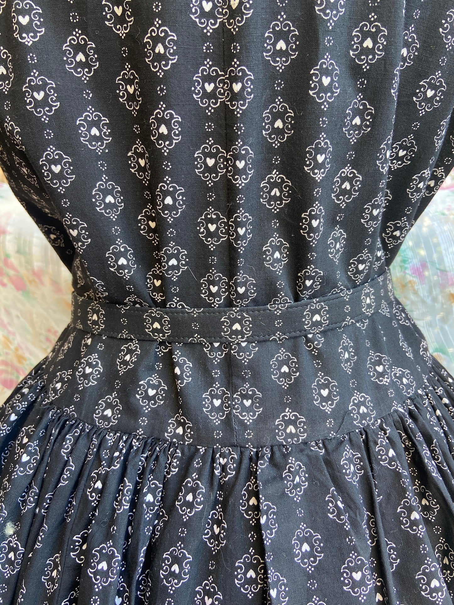 1940s Lanz Novelty Print Cotton Dress
