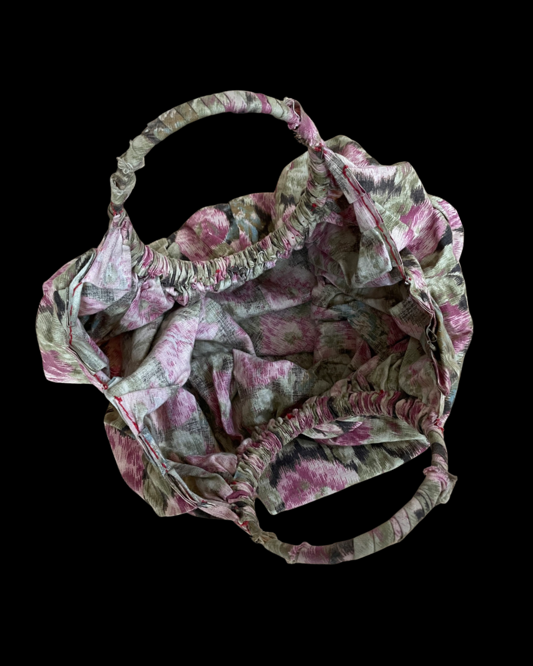 Antique 1900s Floral Cloth Hand Bag