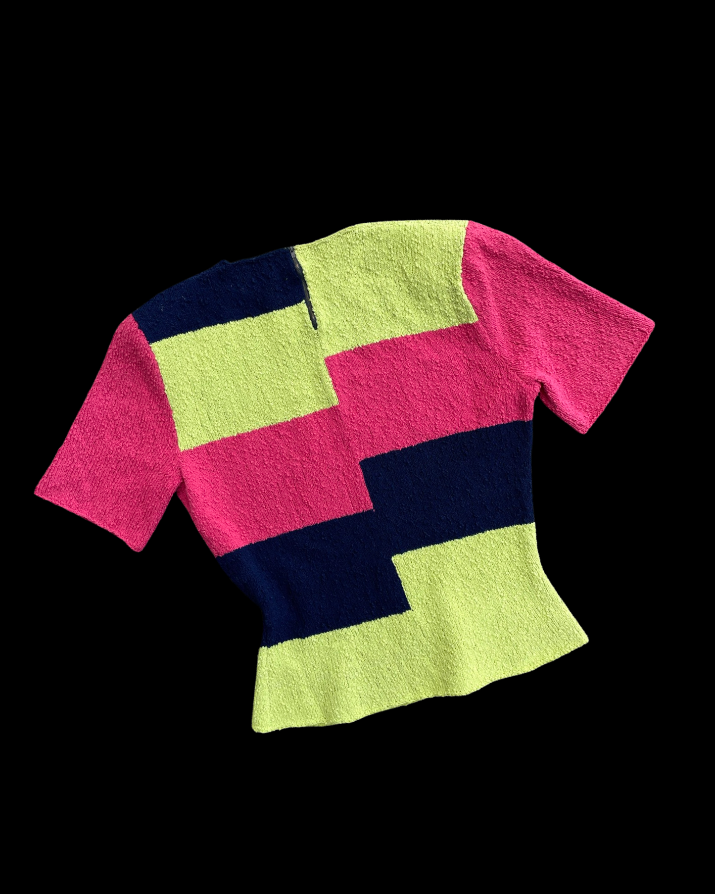 1940s Color Block Knit Sweater