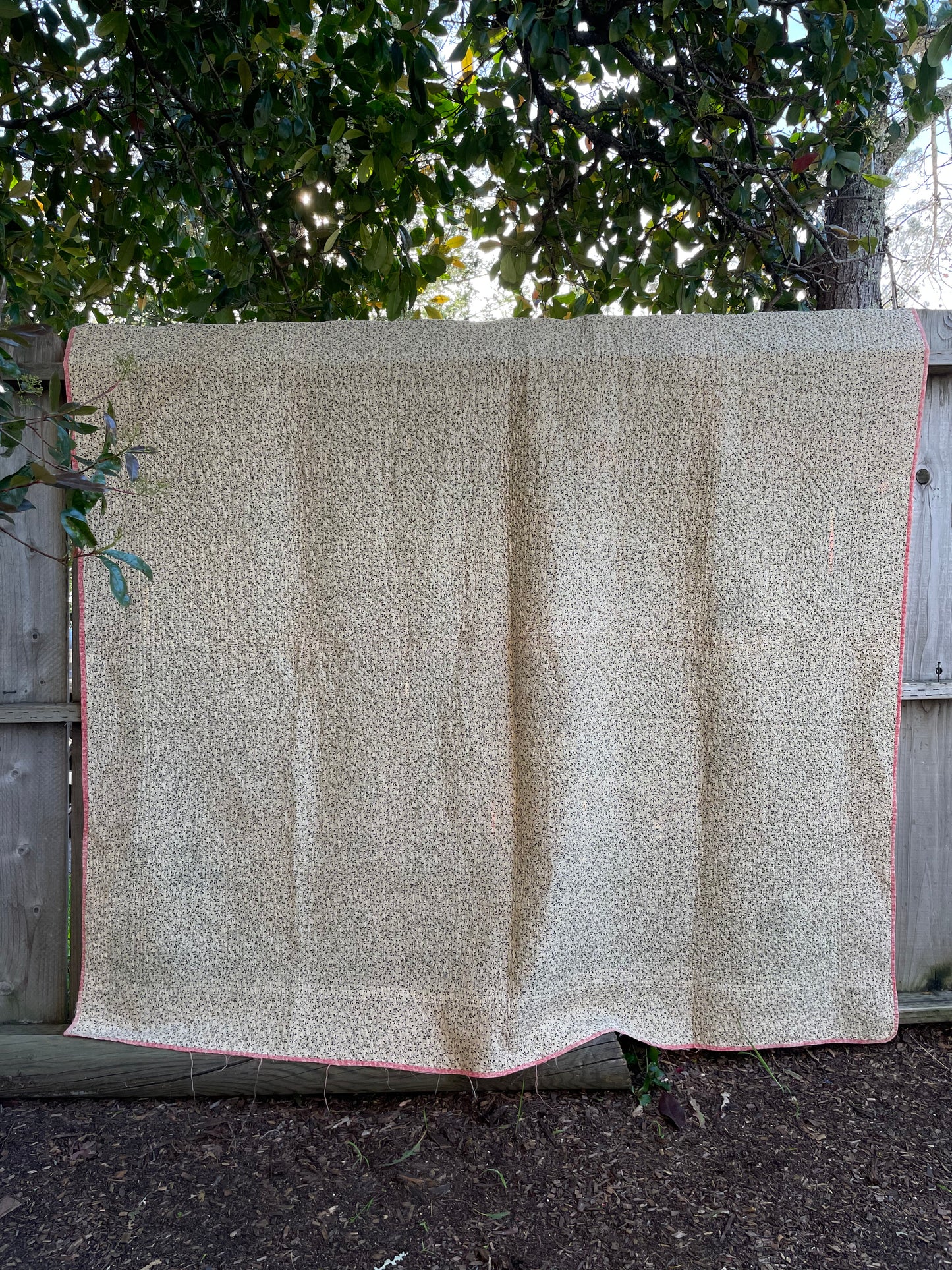 Antique 1880s Calico Double Wrench Summer Weight Quilt