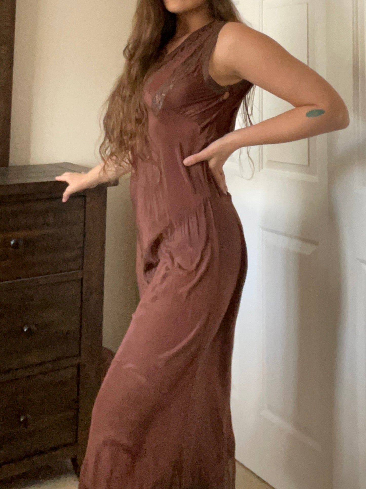 1930s Pure Silk & Lace Lounge Jumpsuit