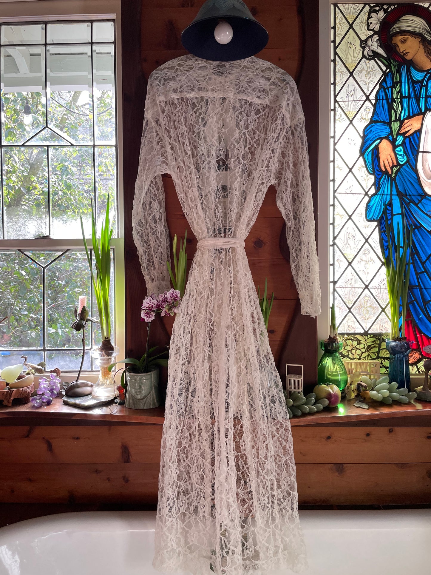 Reserved 1930s Full Length Lace Boudoir Jacket