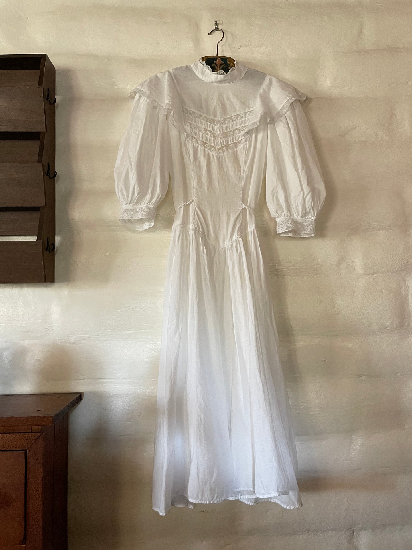 1970s Cotton Prairie Dress