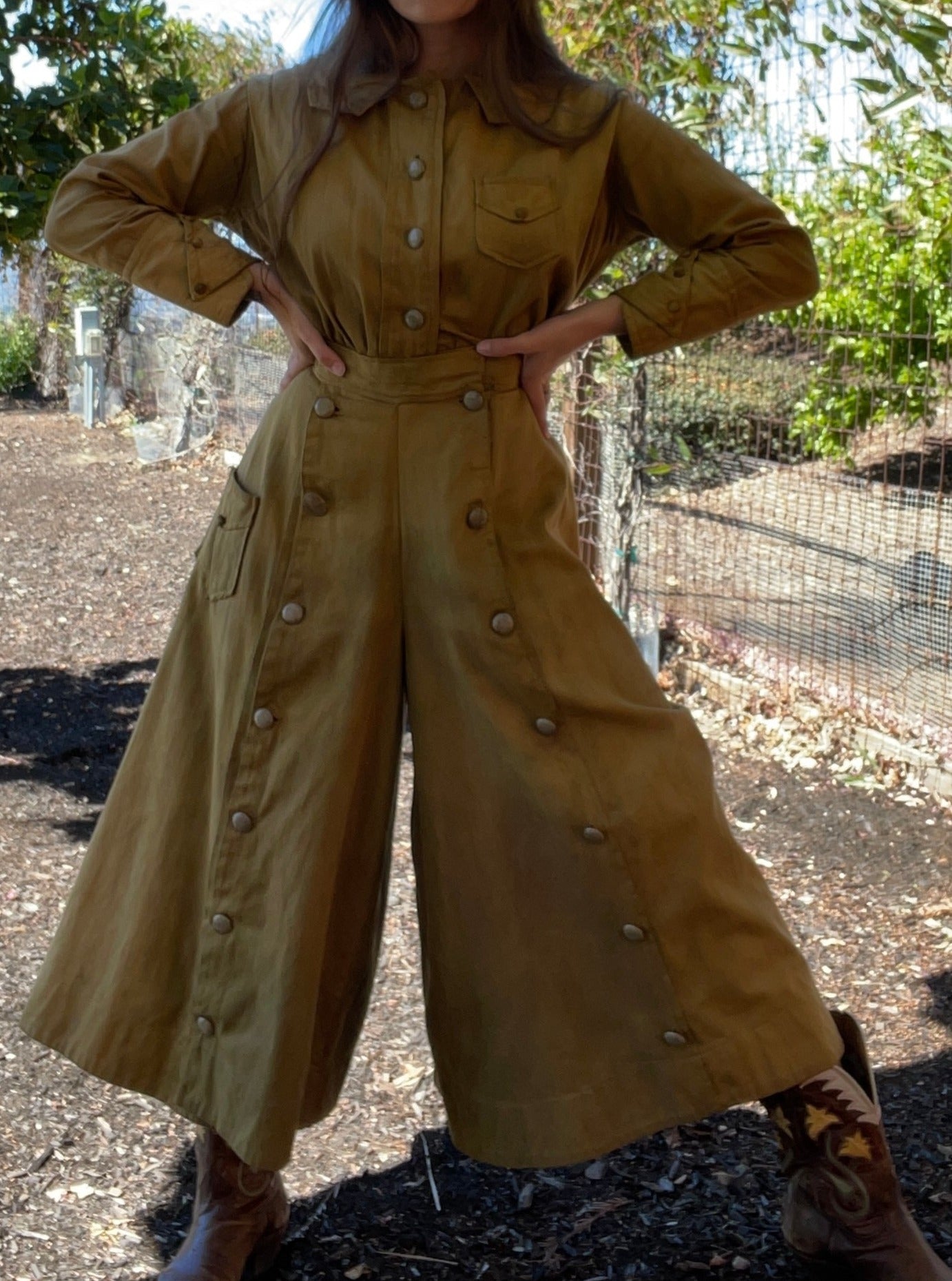 Rare 1915 Ladies Khaki Convertible Sporting Jumpsuit