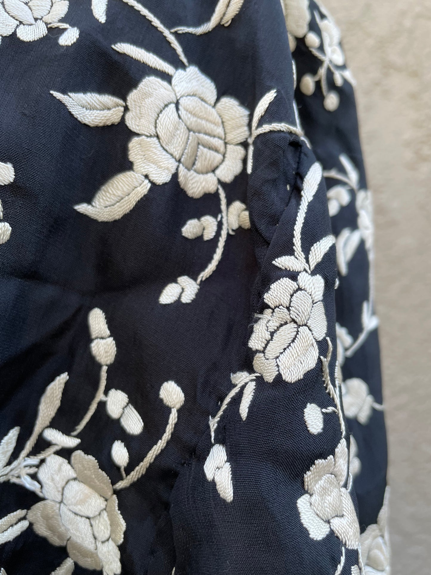1920s Chinese Densely Embroidered Peacock Floral Silk Coat